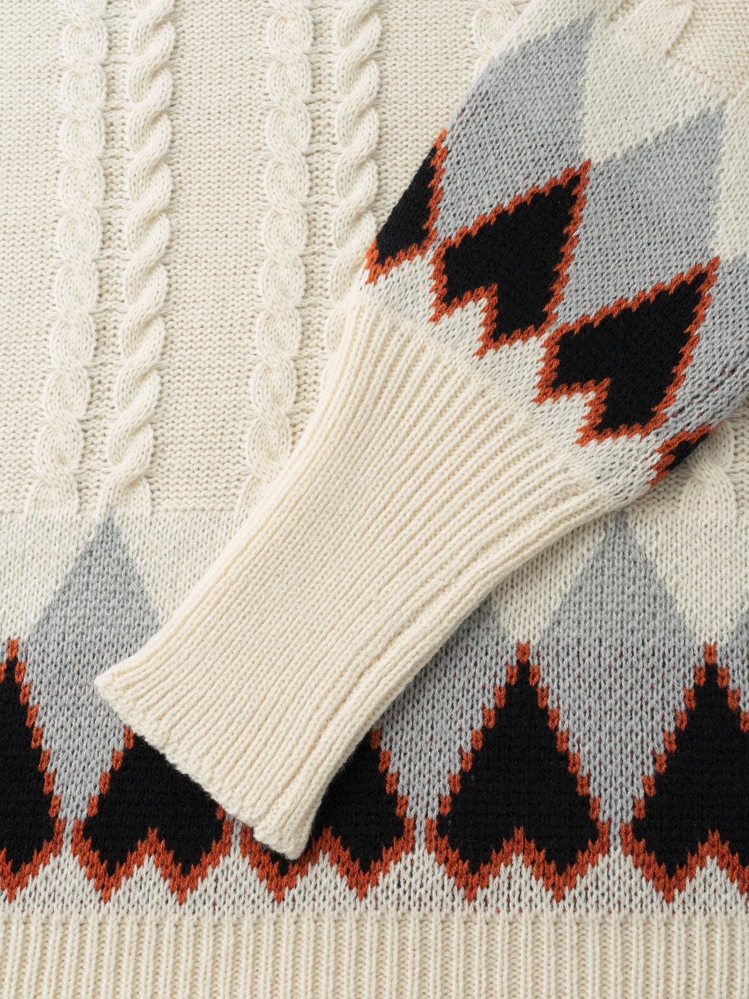 Fair Isle Crew Neck Split Hem Pullover - Image 7