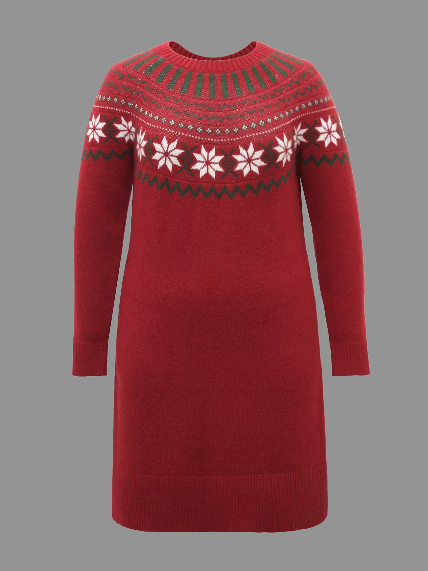 Fair Isle Geometric Midi Sweater Dress - Image 8