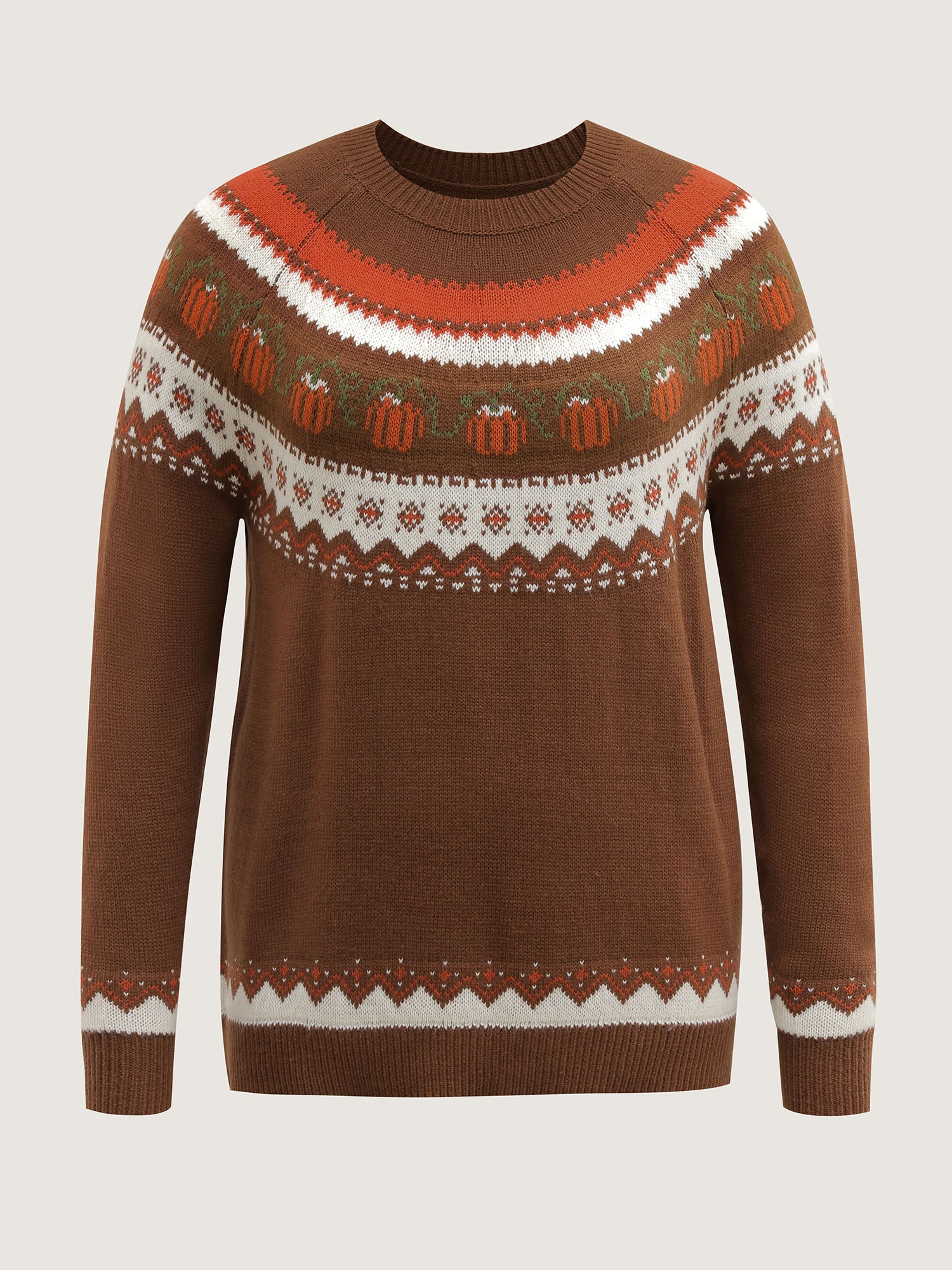 Fair Isle Halloween Jacquard Print Pullover - Image 7