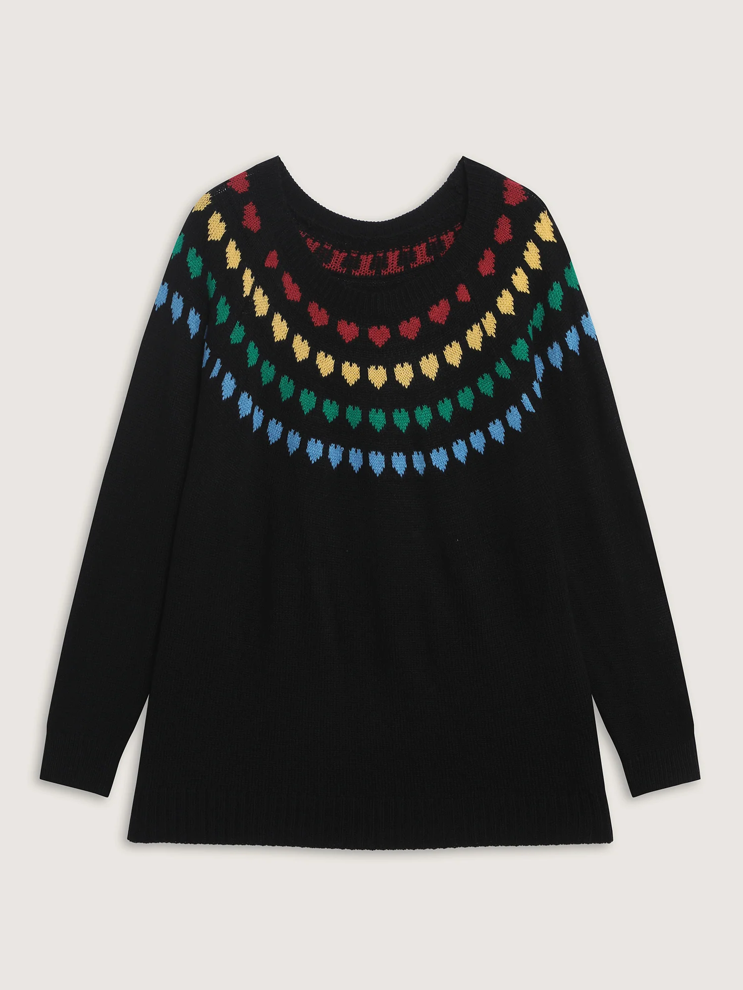 Fair Isle Hearts Yoke Pullover - Image 5
