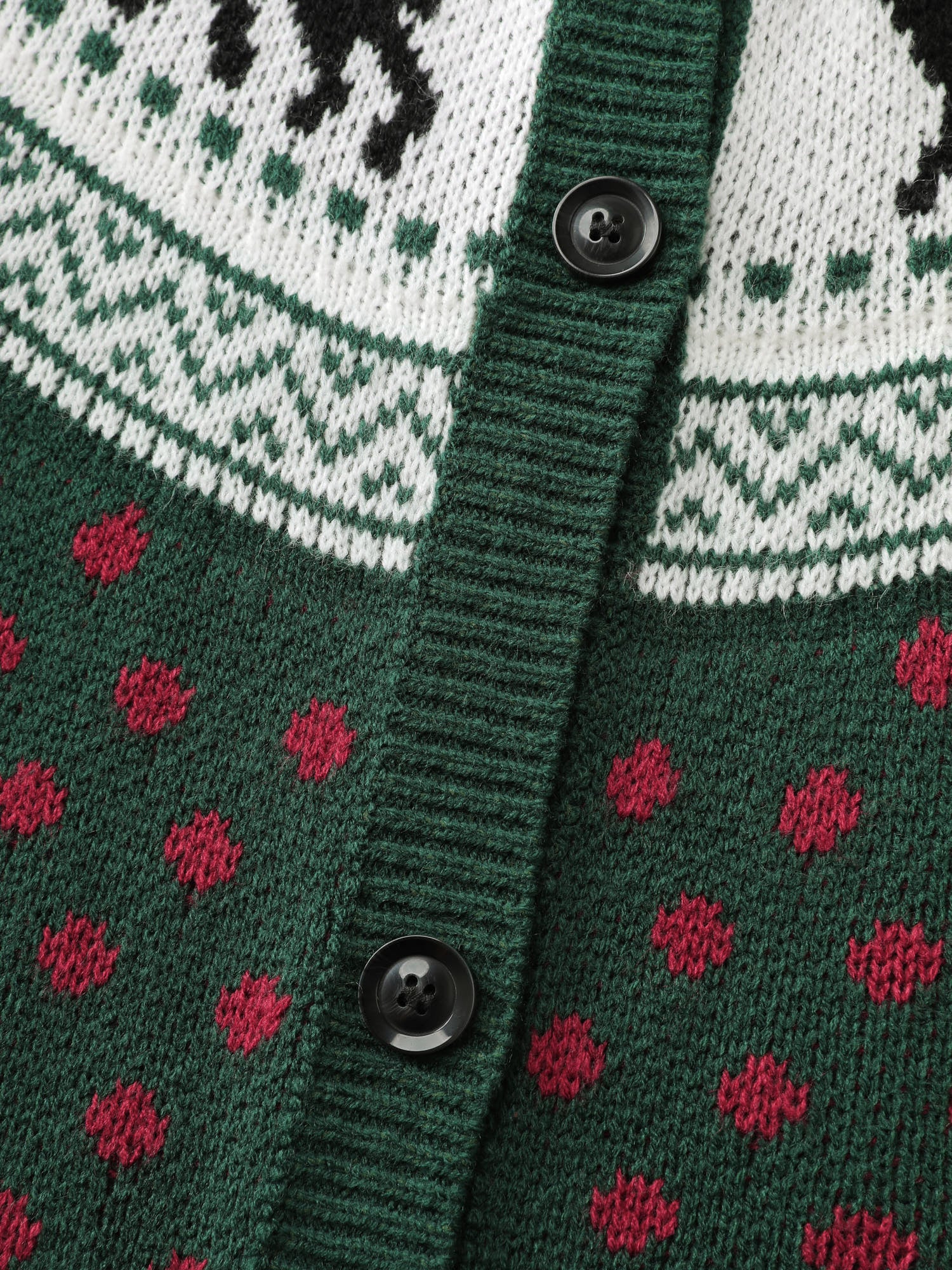 Fair-Isle Holiday Buttons Knit Cardigan - Image 6