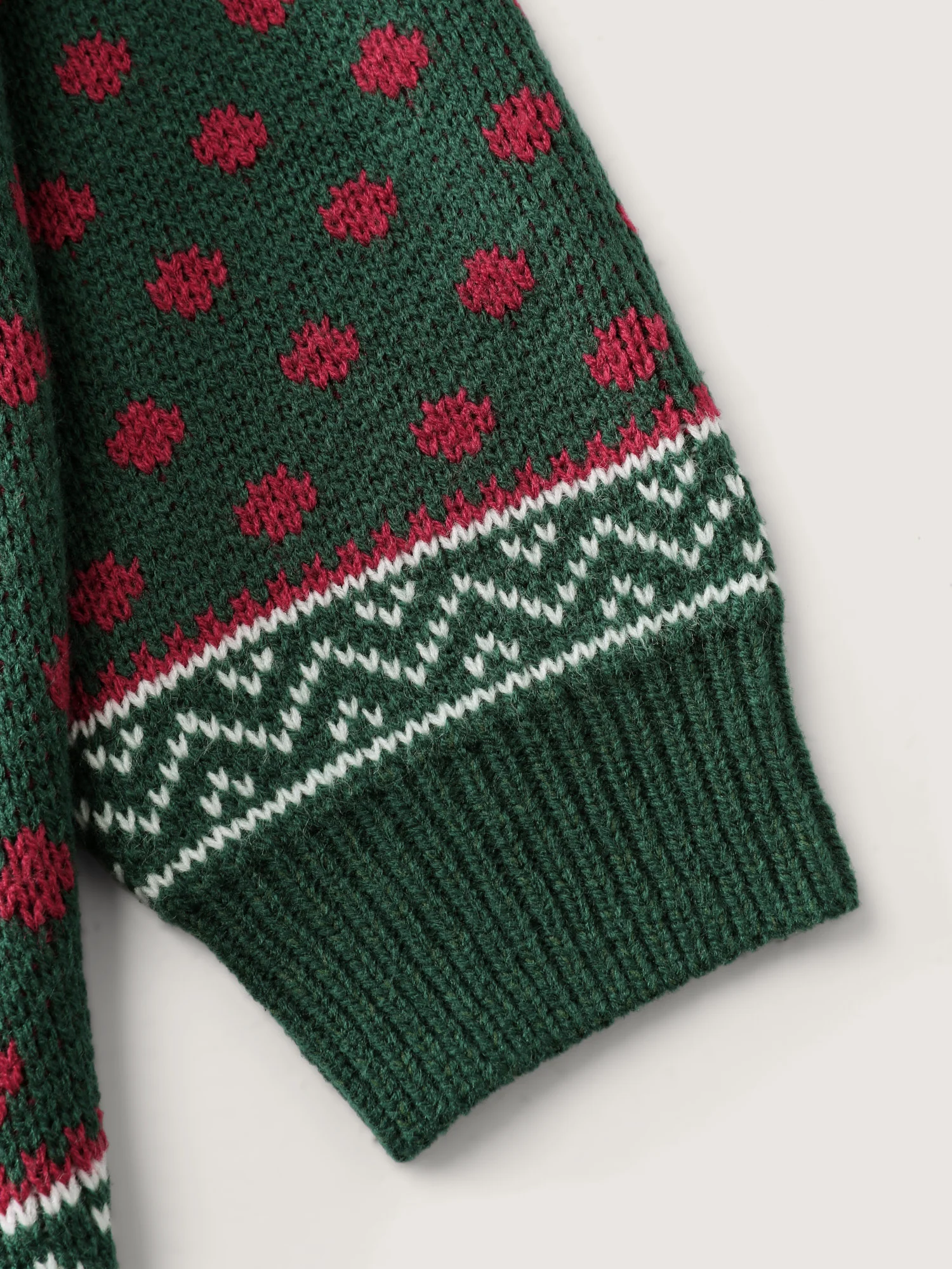 Fair-Isle Holiday Buttons Knit Cardigan - Image 7