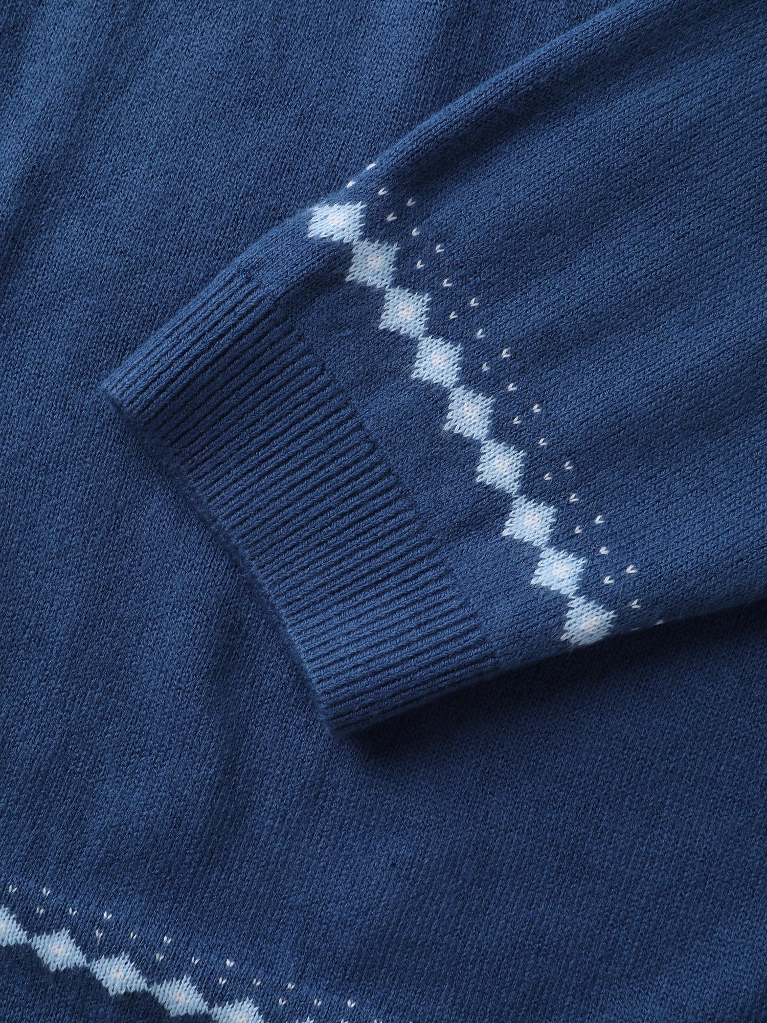 Fair Isle Jacquard Color Contrast Knit Cardigan - Image 7