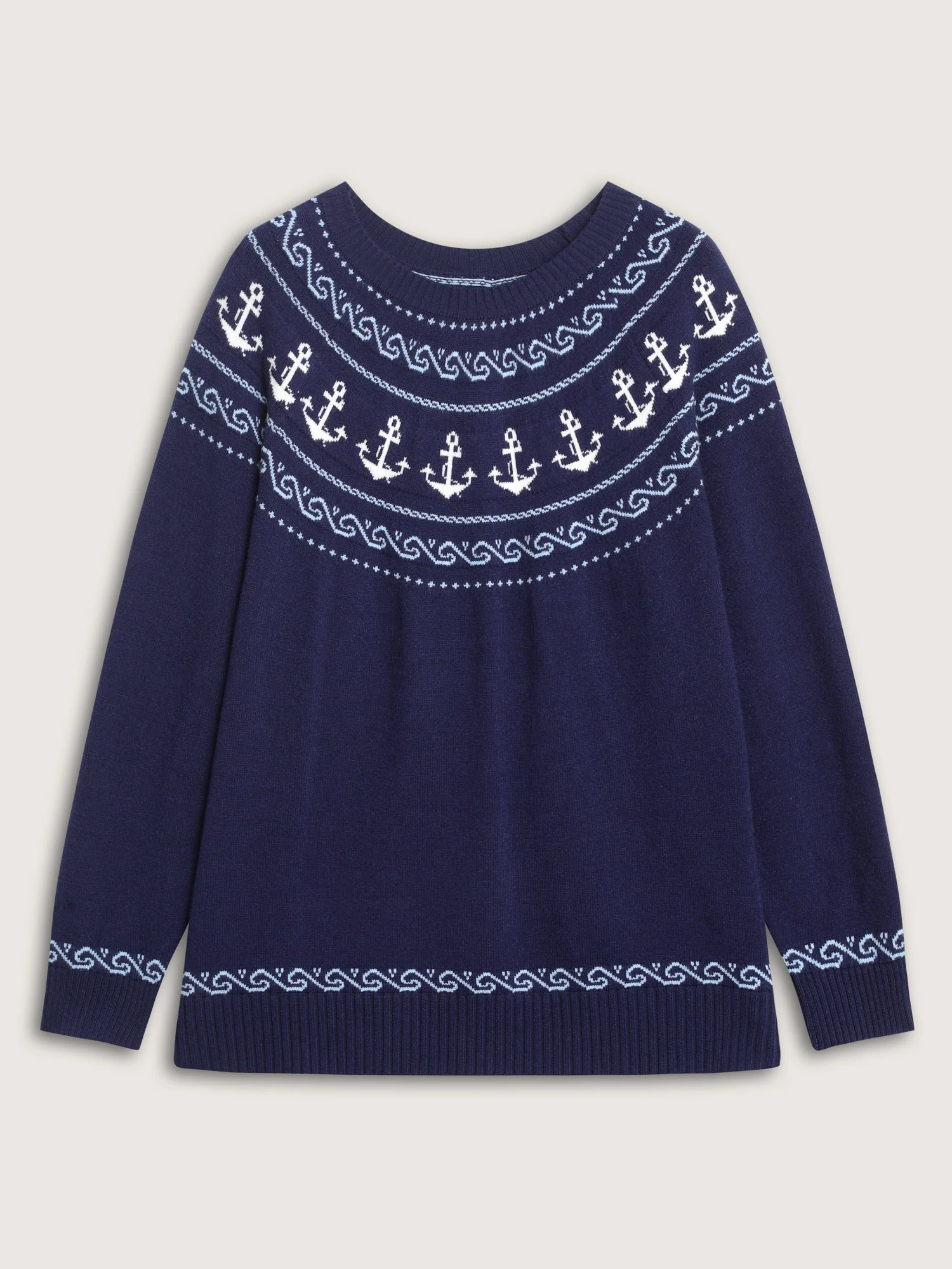 Fair-Isle Nautical Elements Jacquard Pullover - Image 8