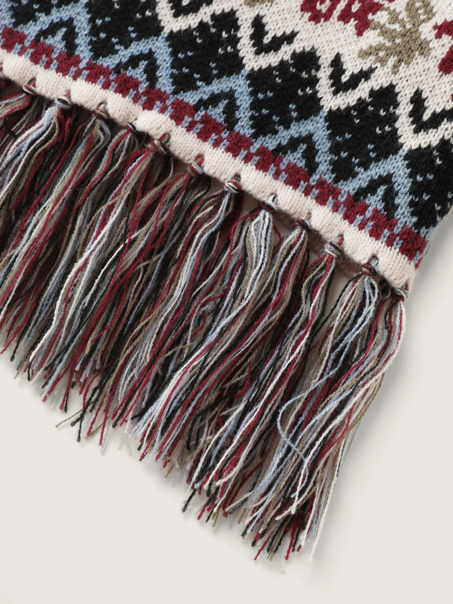 Fair-Isle Pattern Jacquard Fringes Knit Cardigan - Image 7