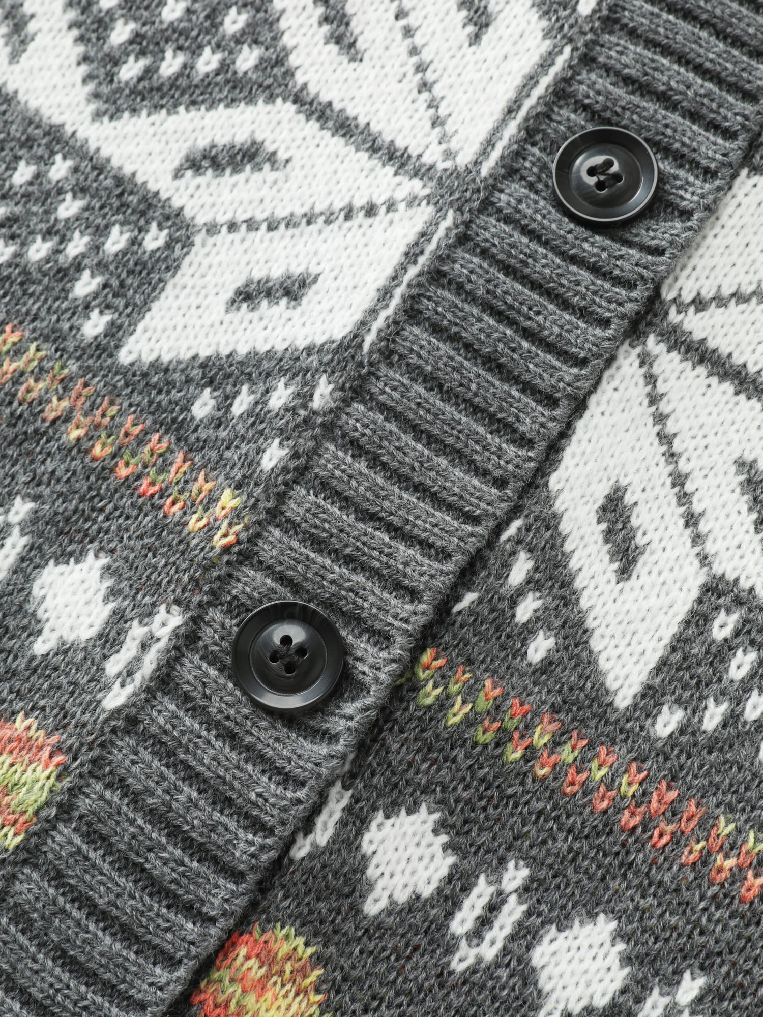 Fair-Isle Pattern Jacquard Knit Cardigan - Image 5