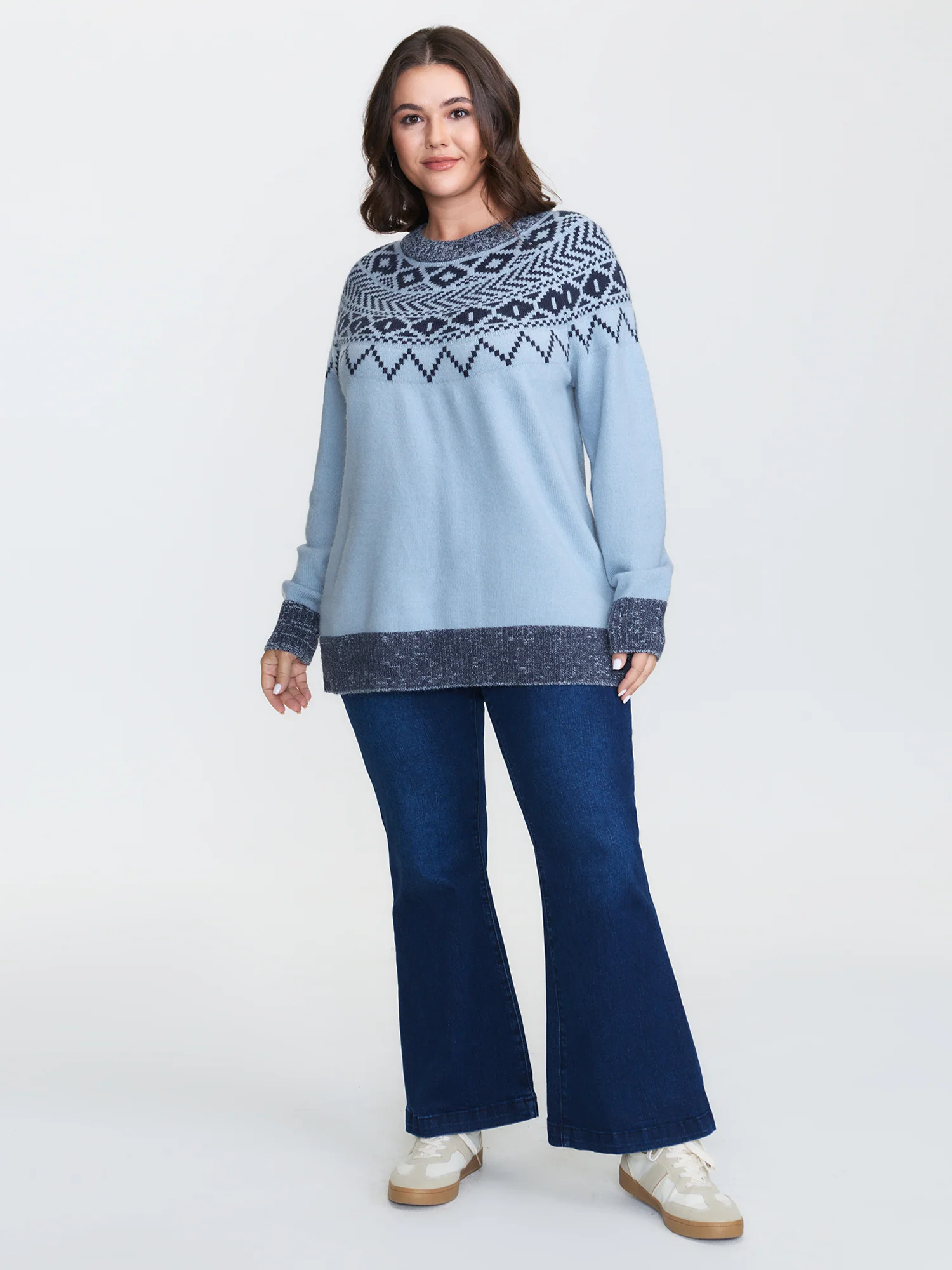 Fair-Isle Yarn Blend Textured Pullover - Image 3