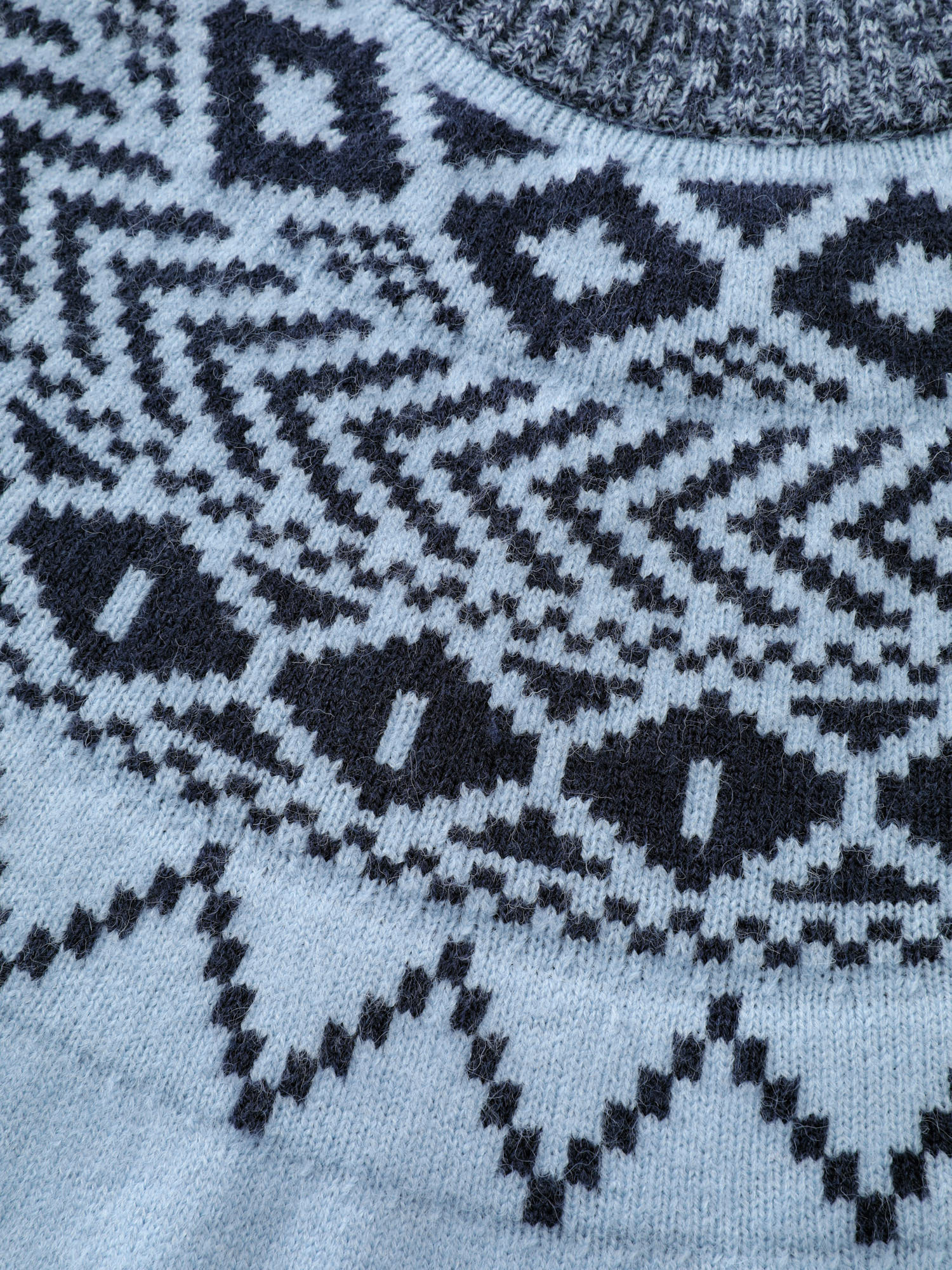 Fair-Isle Yarn Blend Textured Pullover - Image 5