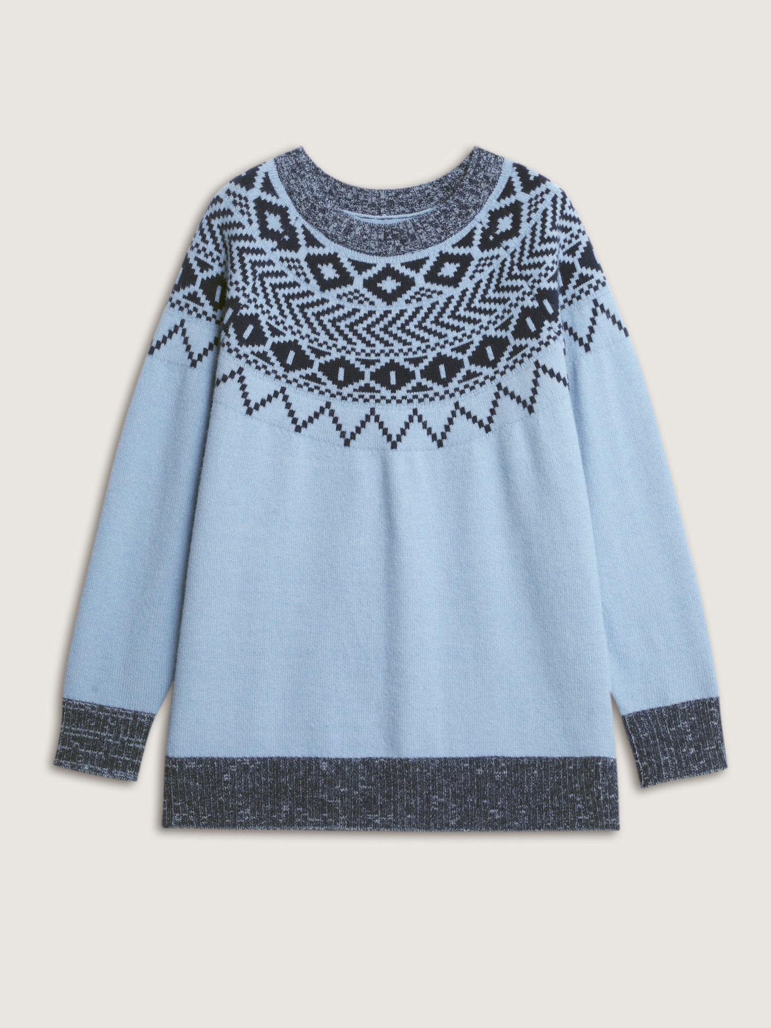 Fair-Isle Yarn Blend Textured Pullover - Image 7