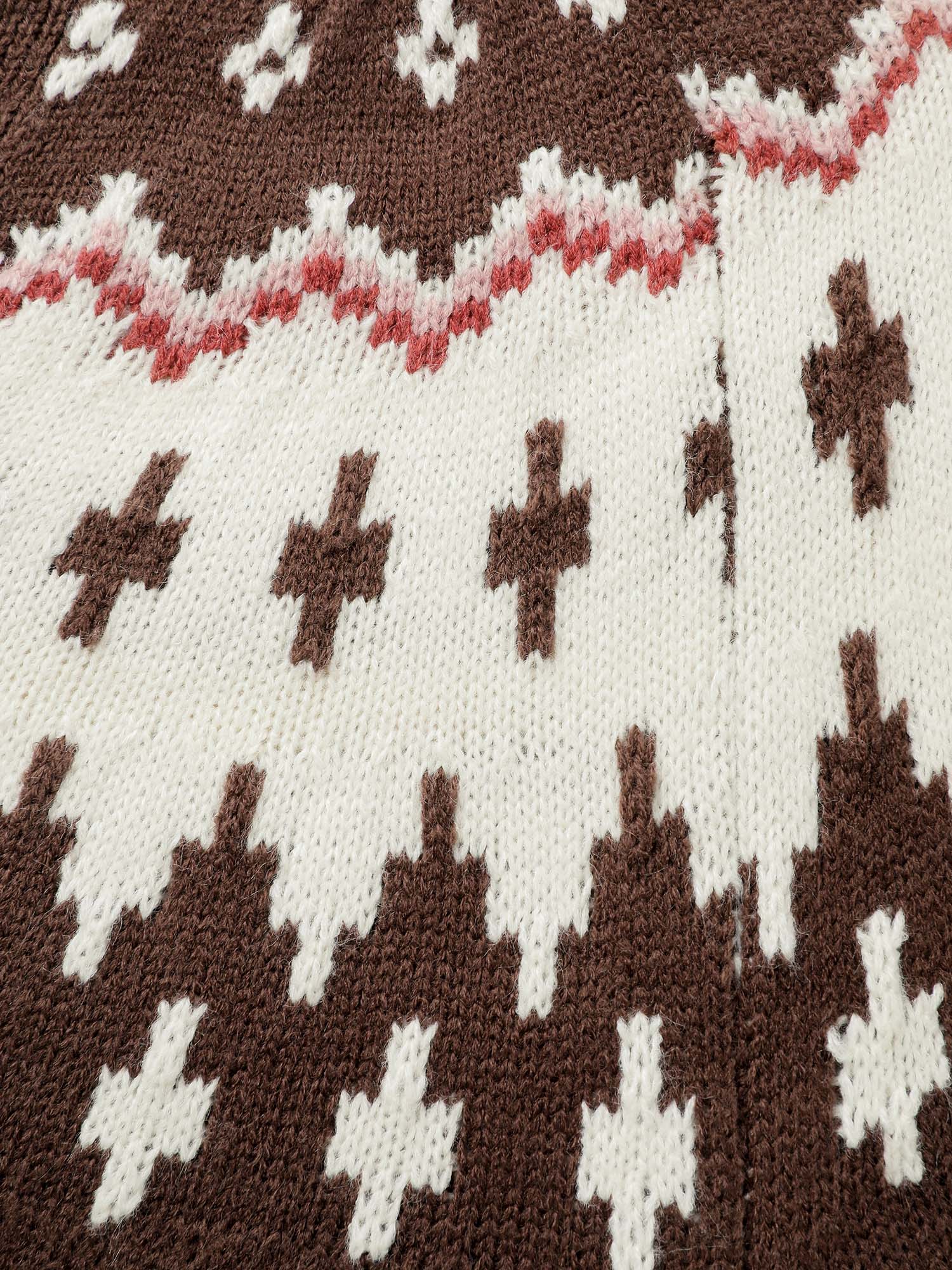 Fair-Isle Yoke Button Knit Cardigan - Image 6