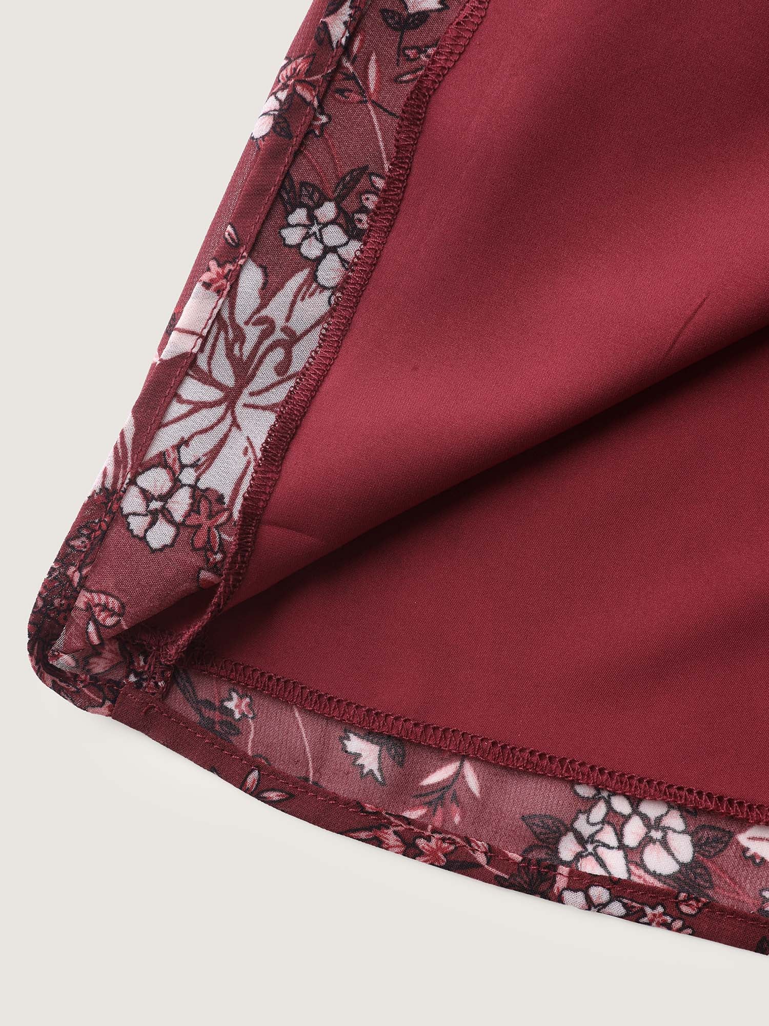 Fall Floral Print Lace Trim Blouse - Image 10