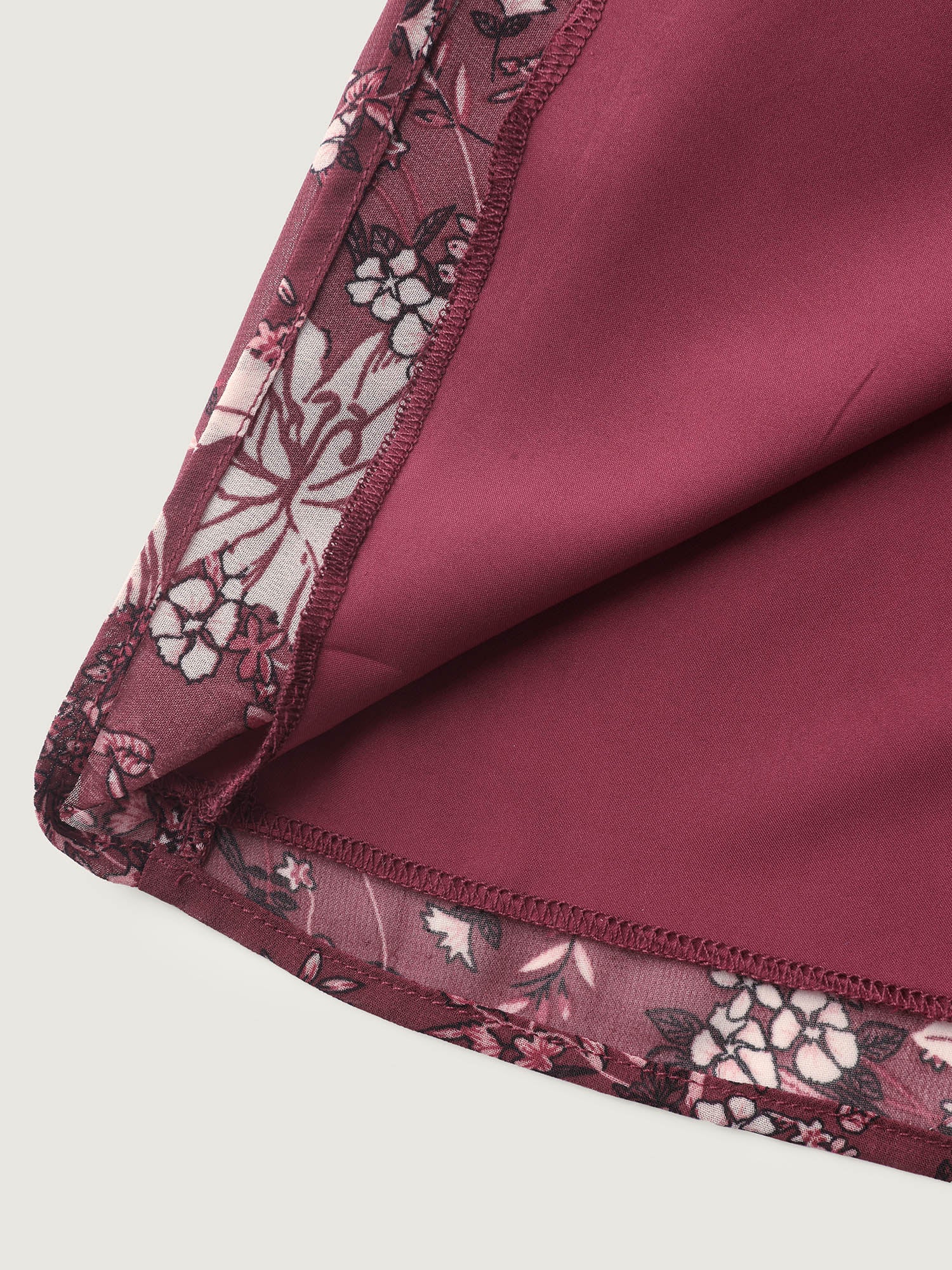 Fall Floral Print Lace Trim Blouse - Image 5