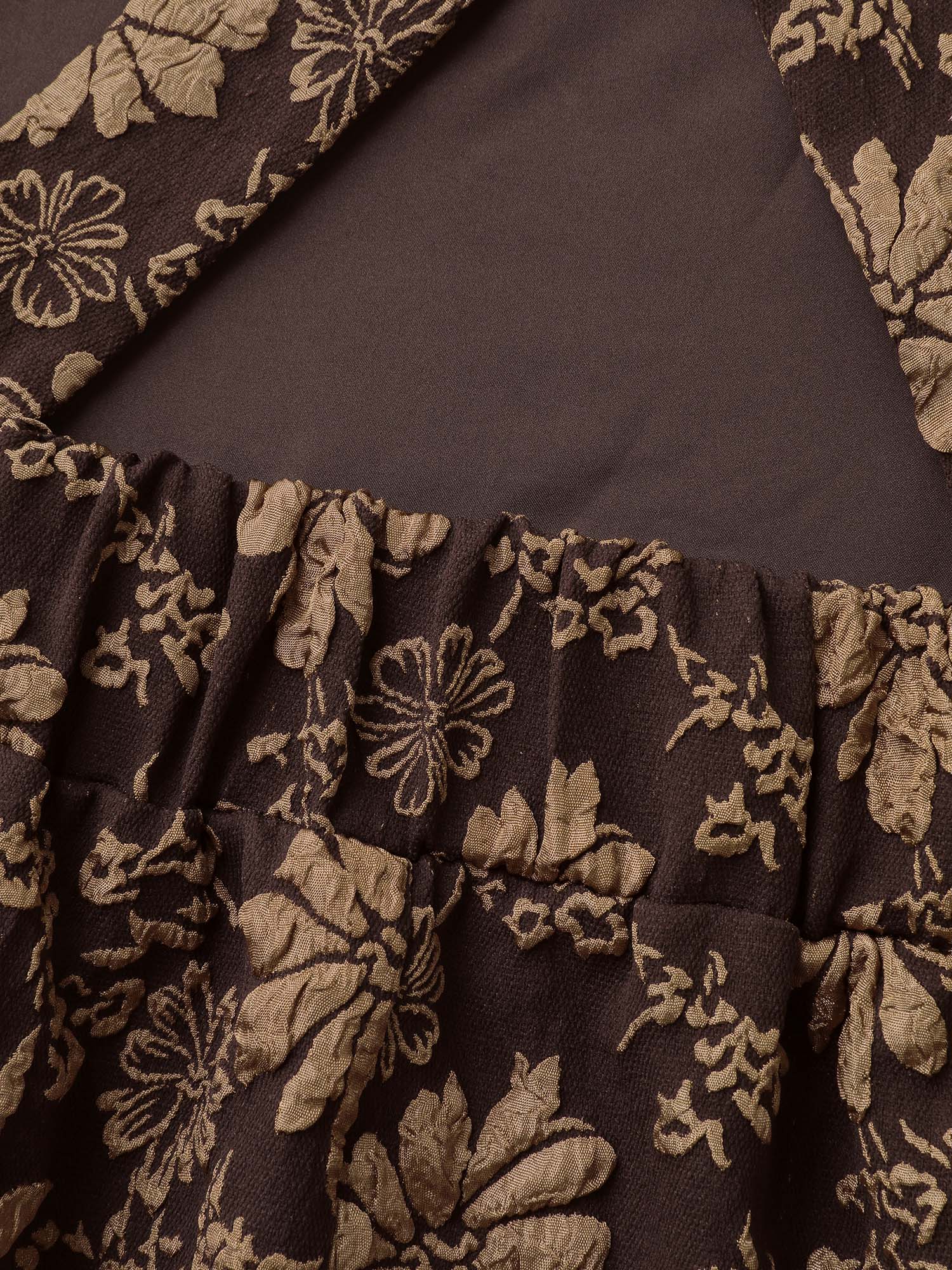 Fall Floral Textured Pockets Midi Dress - Image 6