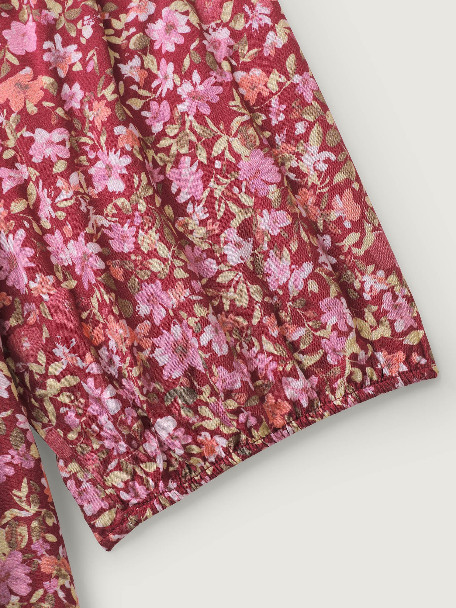 Fall Florals Gather Bust Button Maxi Dress - Image 6