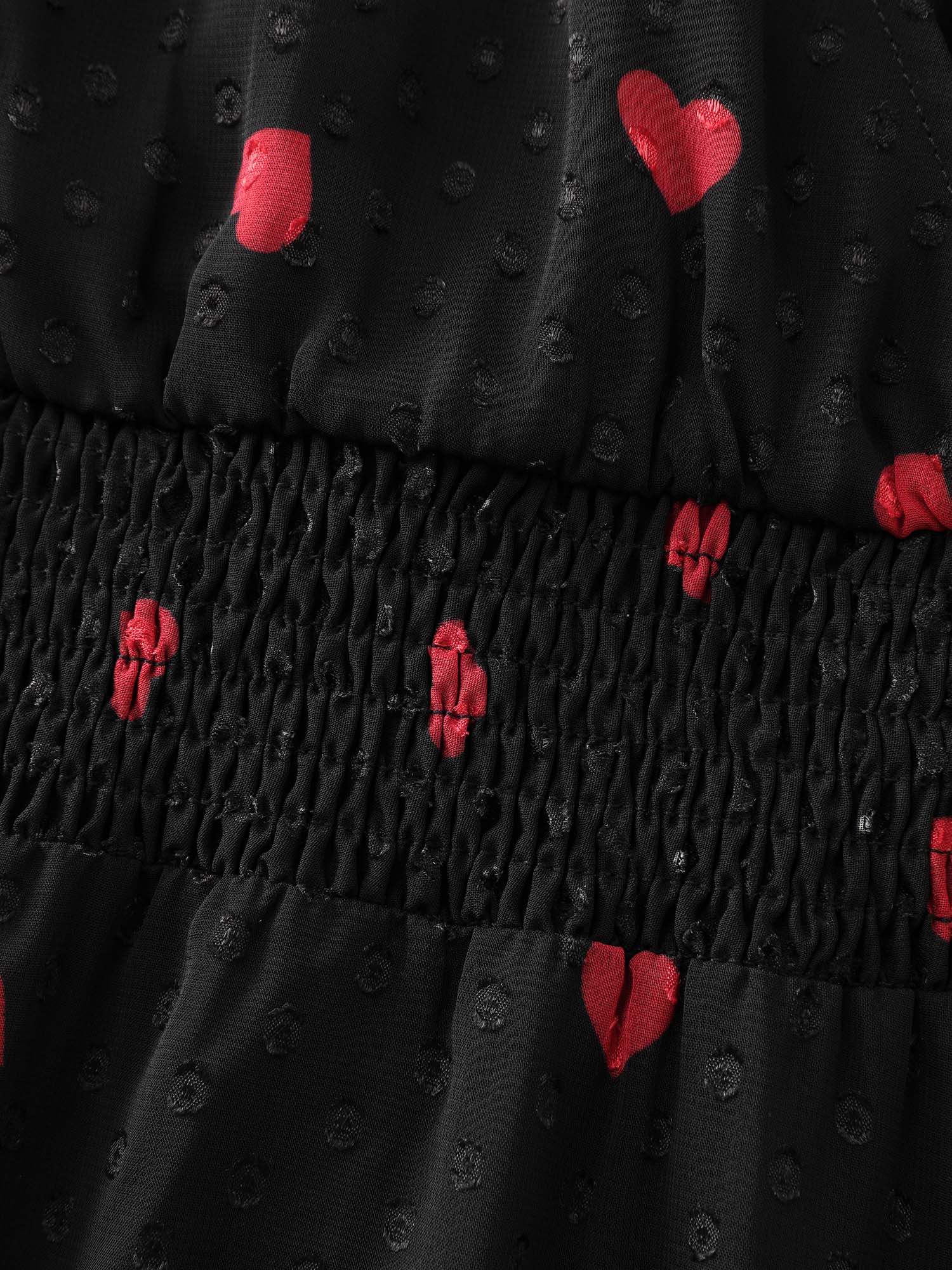 Fall in Love Print Shirred Waist Midi Dress - Image 6