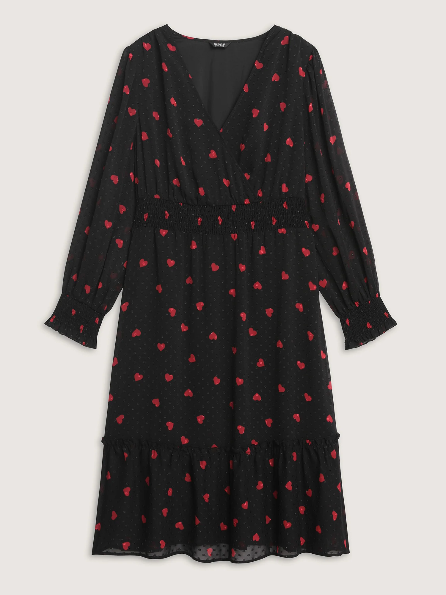 Fall in Love Print Shirred Waist Midi Dress - Image 8