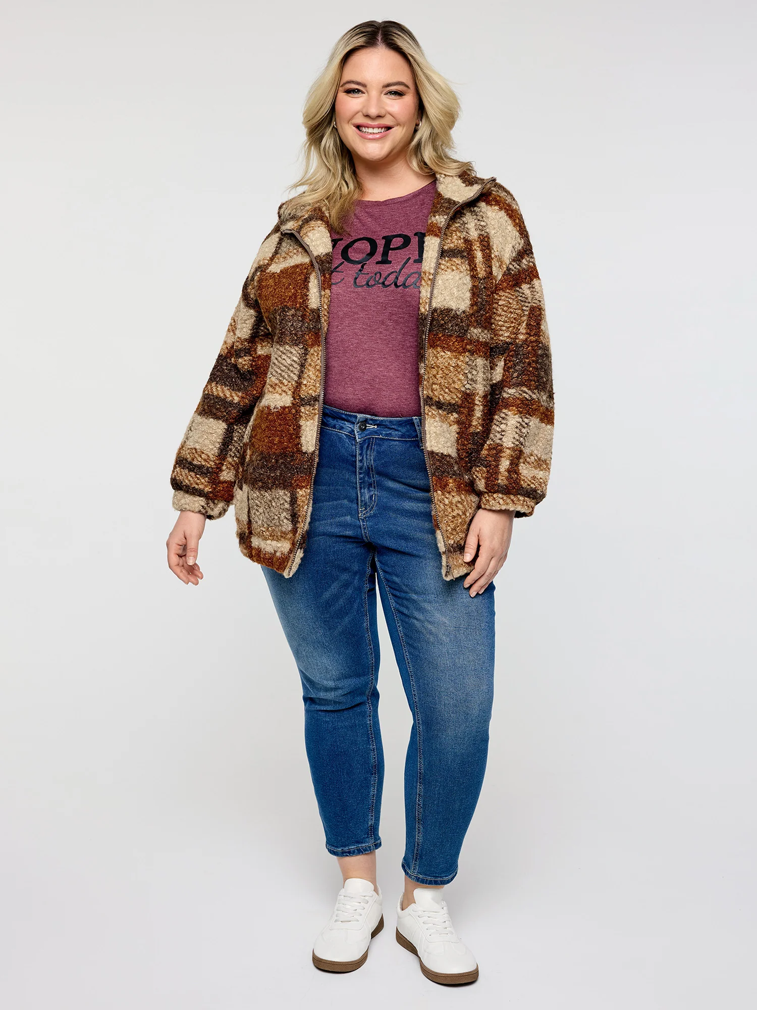 Fall-Ready Fluffy Zipper Jacket - Image 3