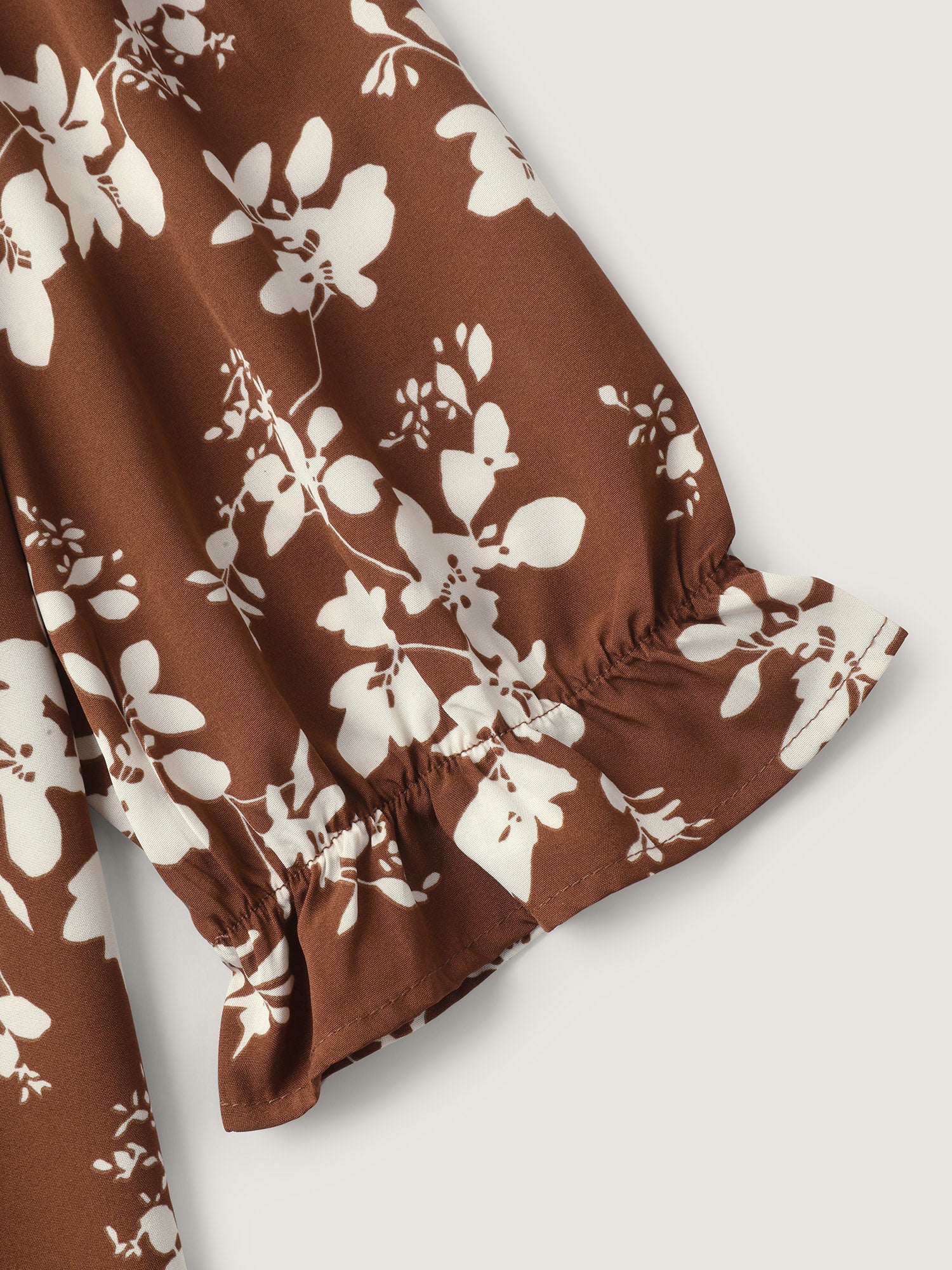 Fall Silhouette Florals Button Ruffled Blouse - Image 6