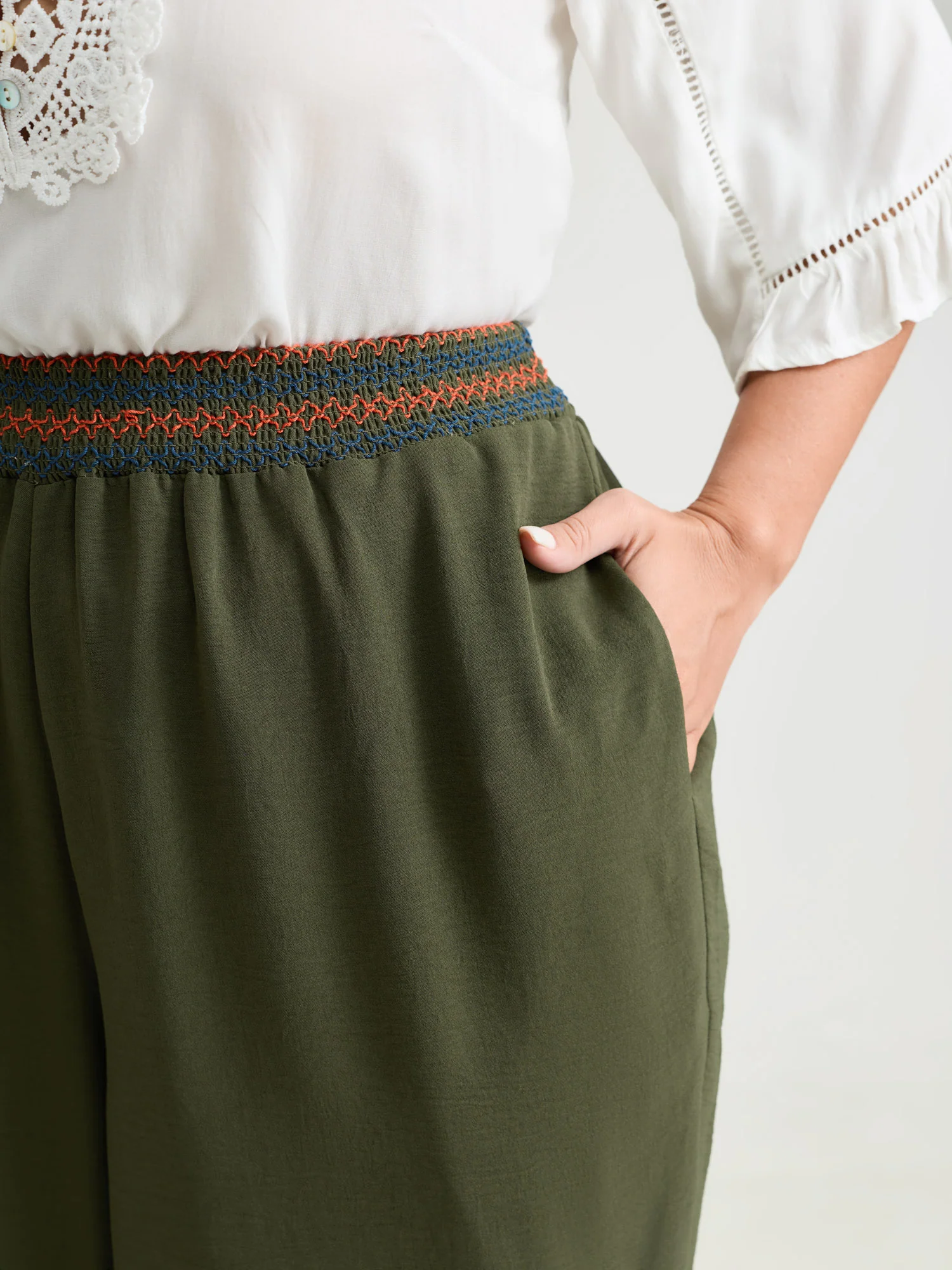 Fancy Shirred Waistband Jogger Pants - Image 3