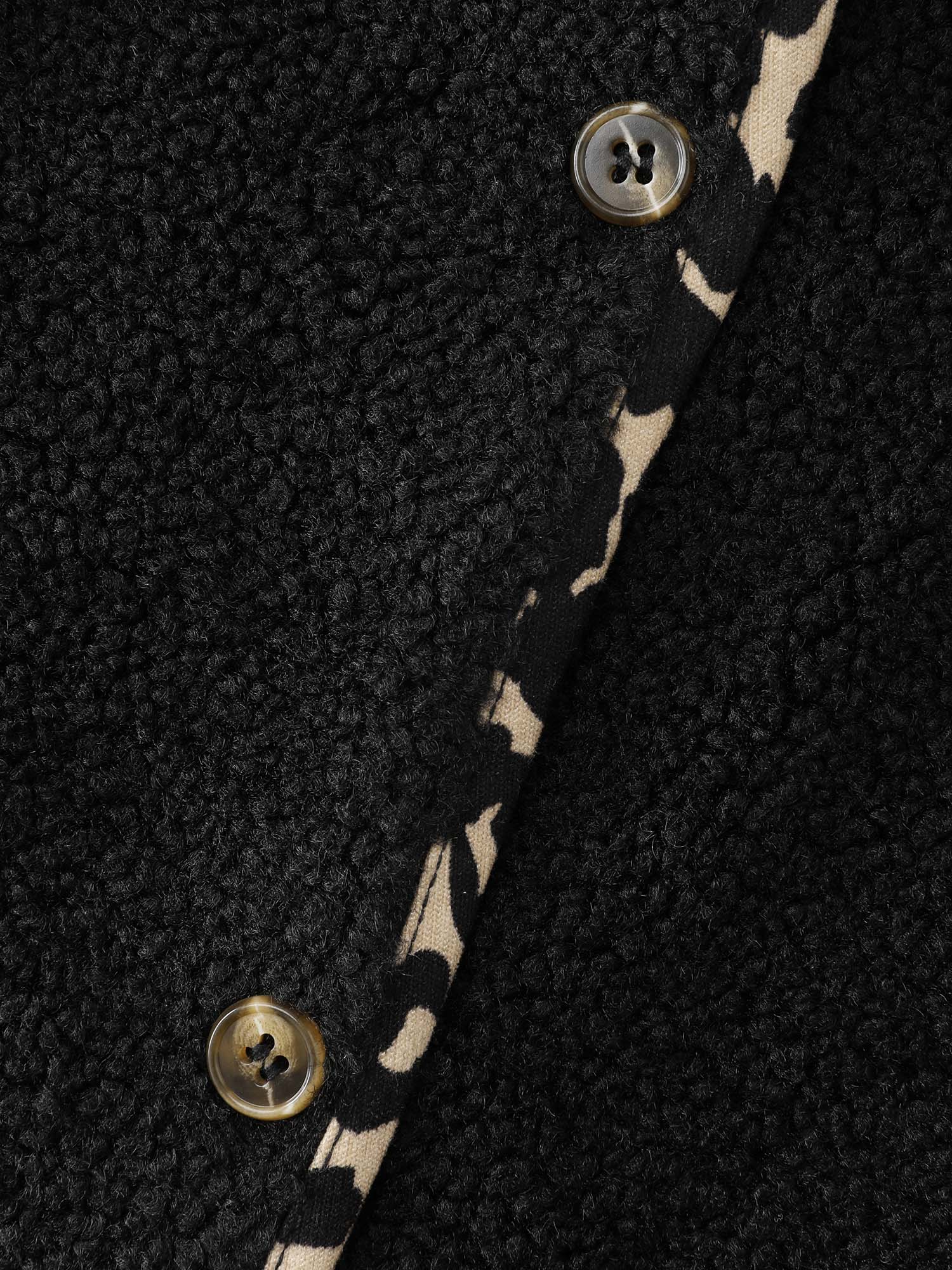 Faux Shearling Patchwork Leopard Edge Vest - Image 7