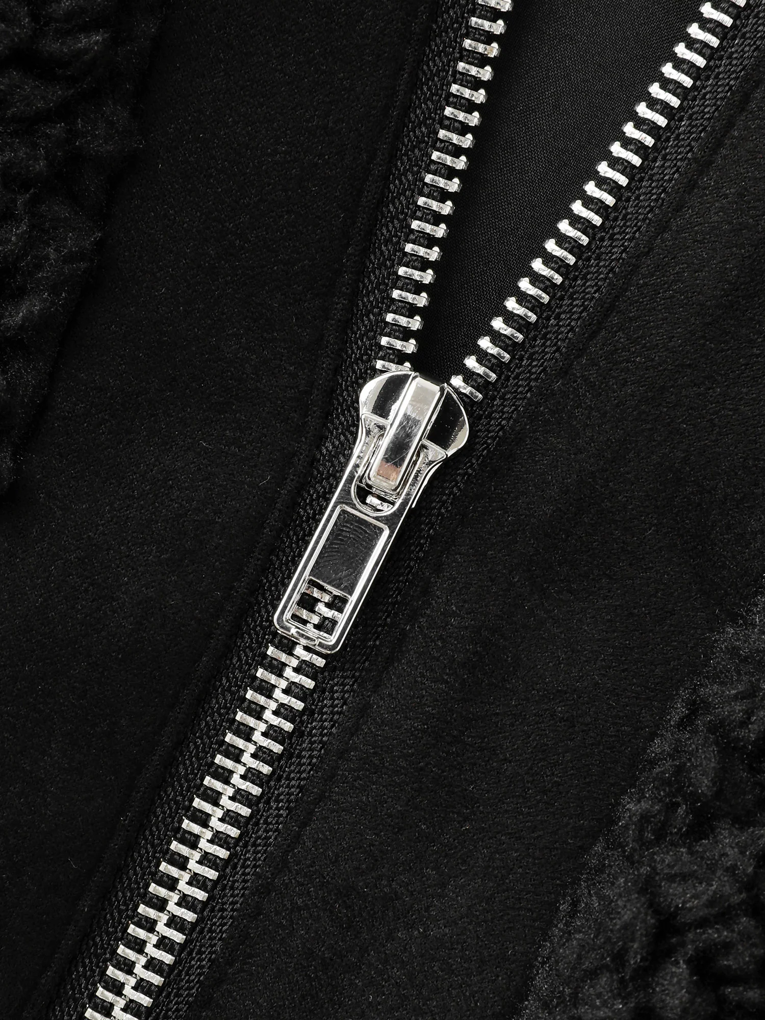 Faux Shearling Zipper Pockets Jacket - Image 5
