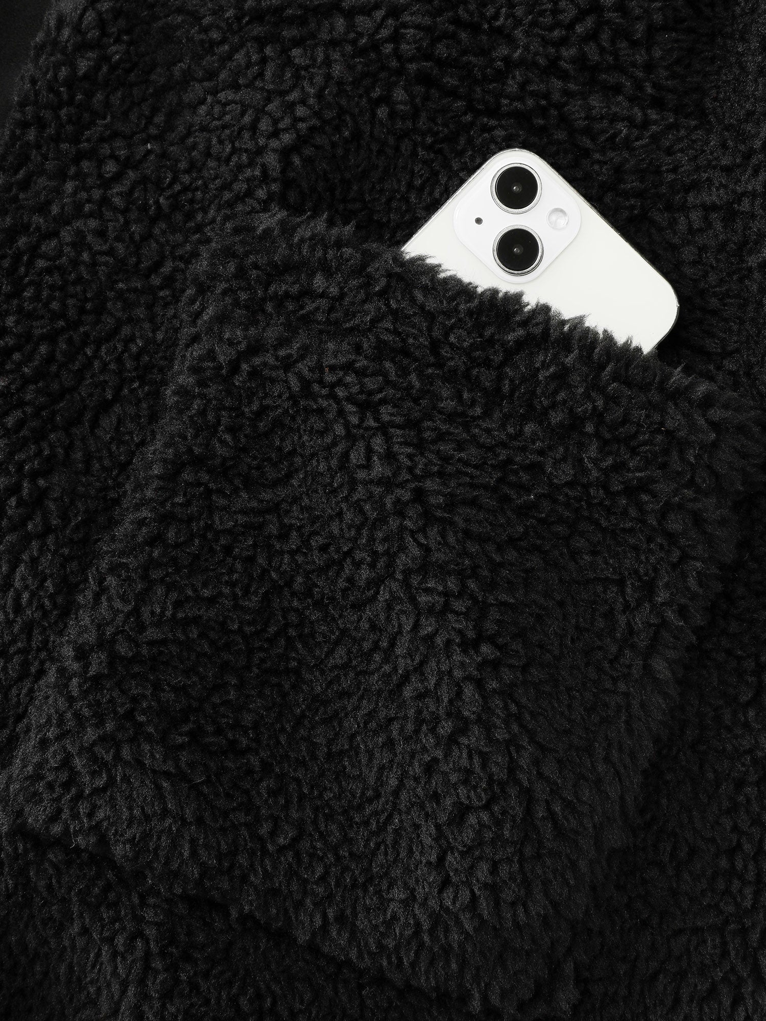 Faux Shearling Zipper Pockets Jacket - Image 6