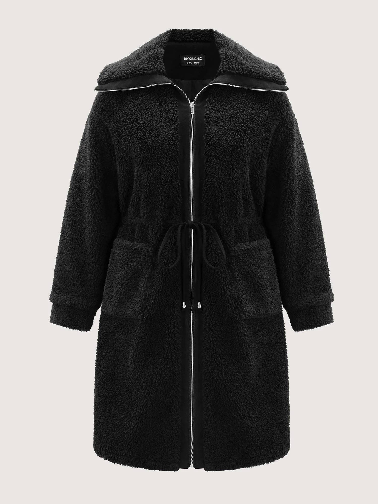 Faux Shearling Zipper Pockets Jacket - Image 7
