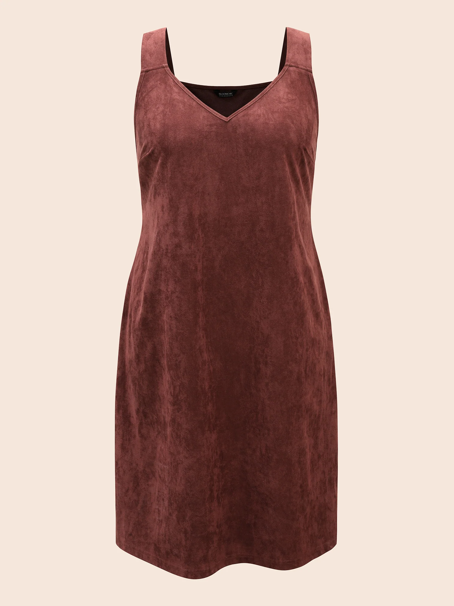 Faux Suede Pocket Overall Dress - Image 7