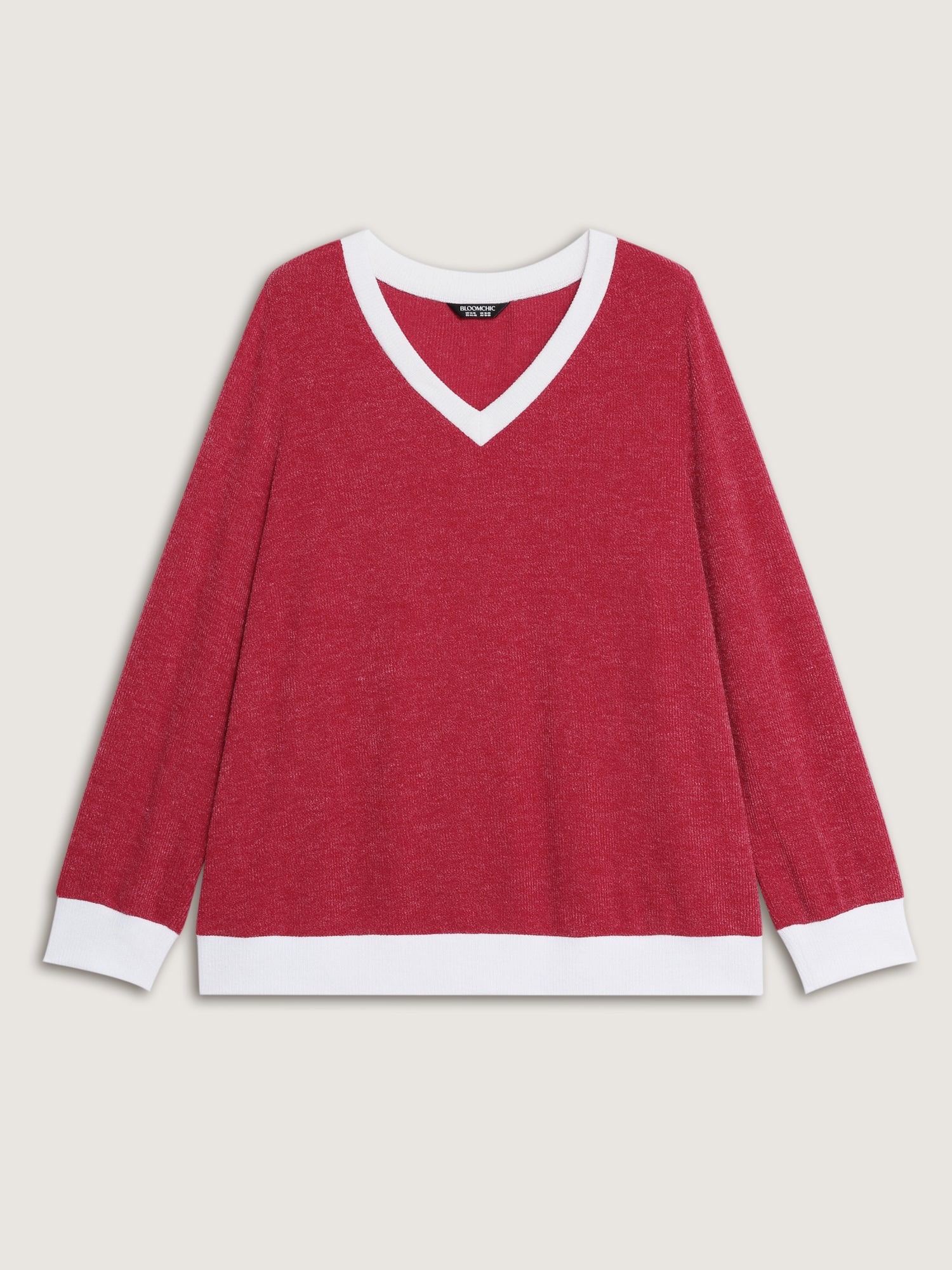 Faux-Wool Color Contrast Sweatshirt - Image 5