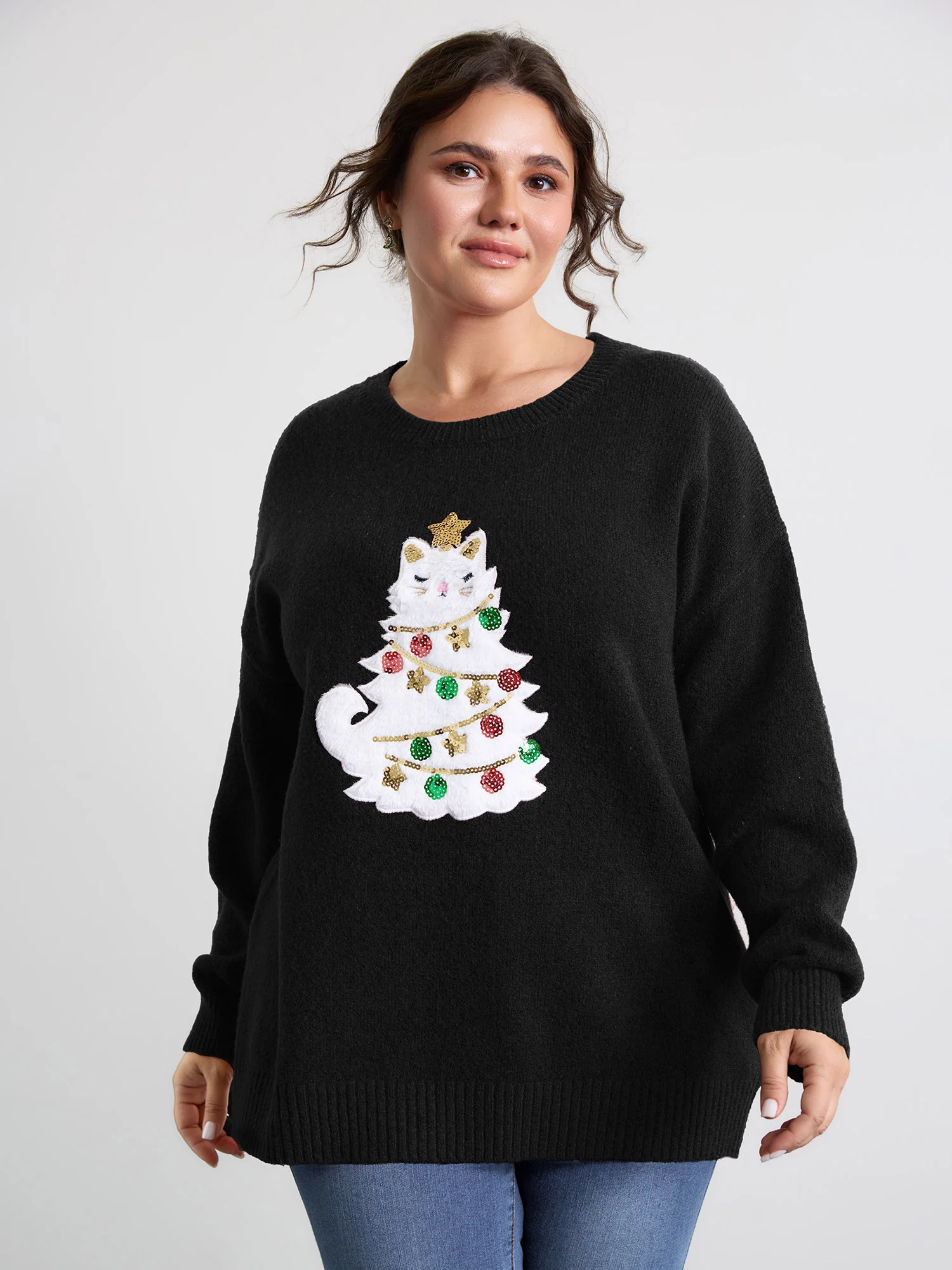 Festive Cat Tree Colorful Pullover - Image 8