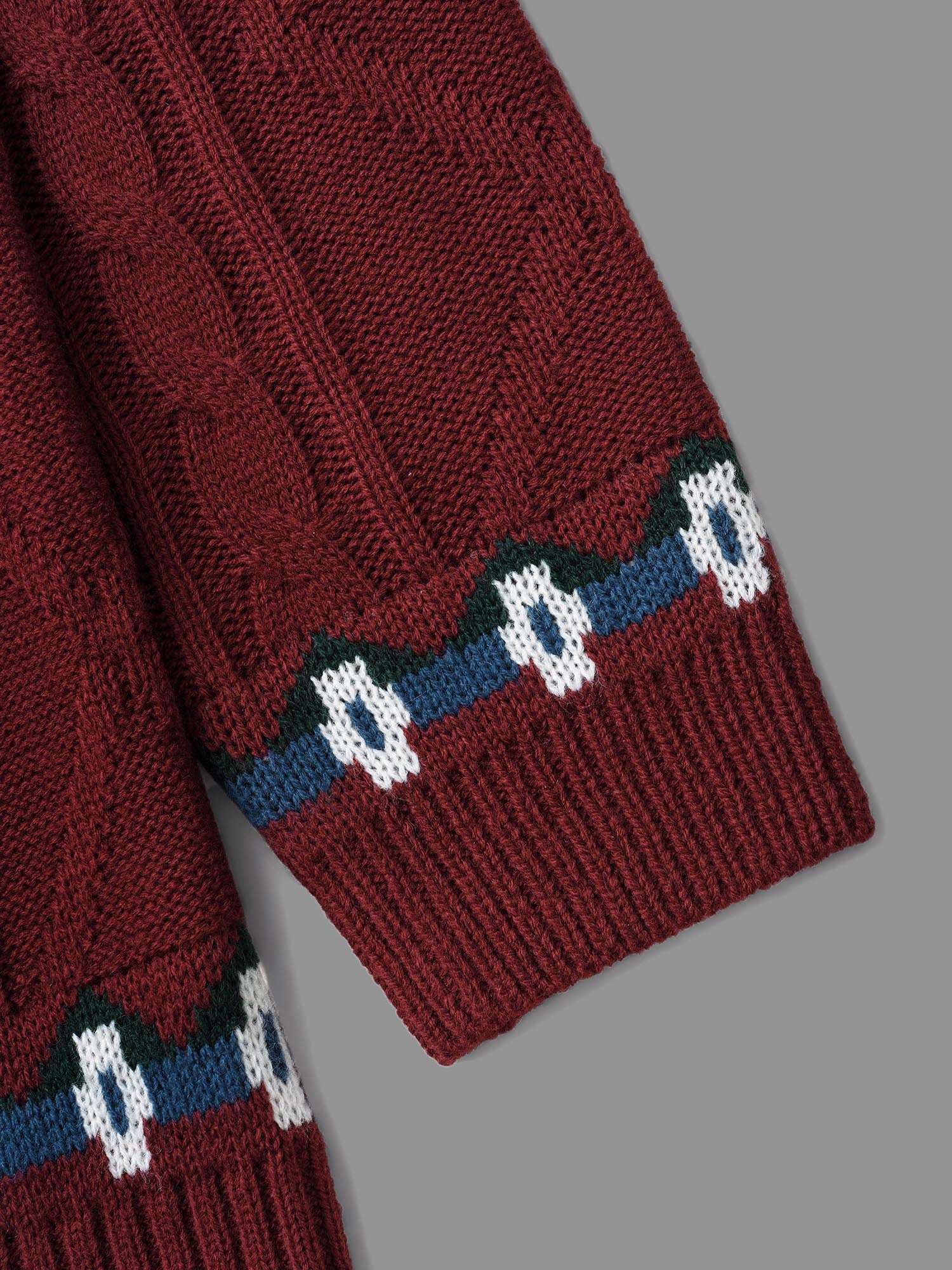 Festive Fair Isle Cable Knit Pullover - Image 7