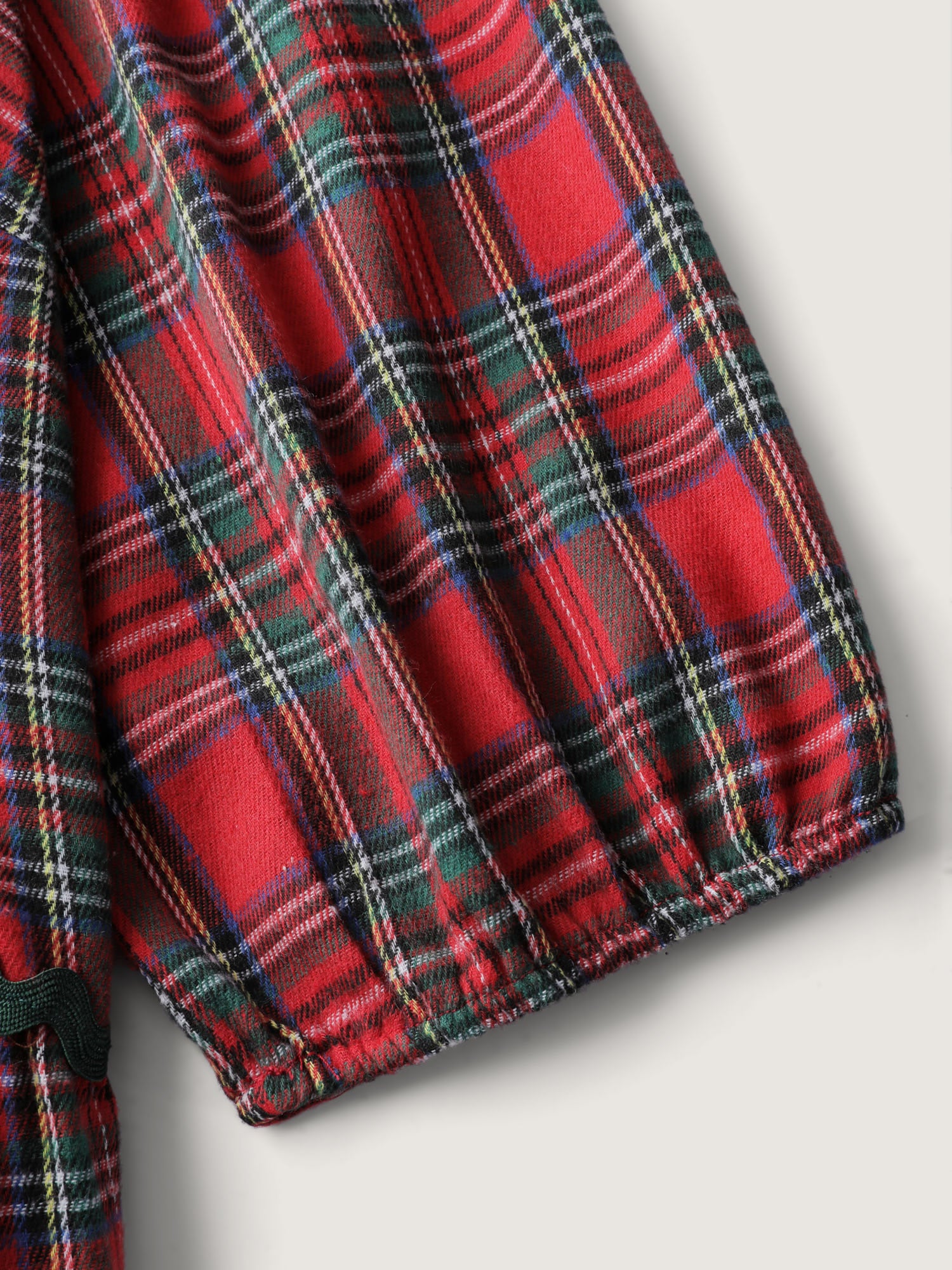 Festive Plaid Wavy Trim Mini Dress - Image 6
