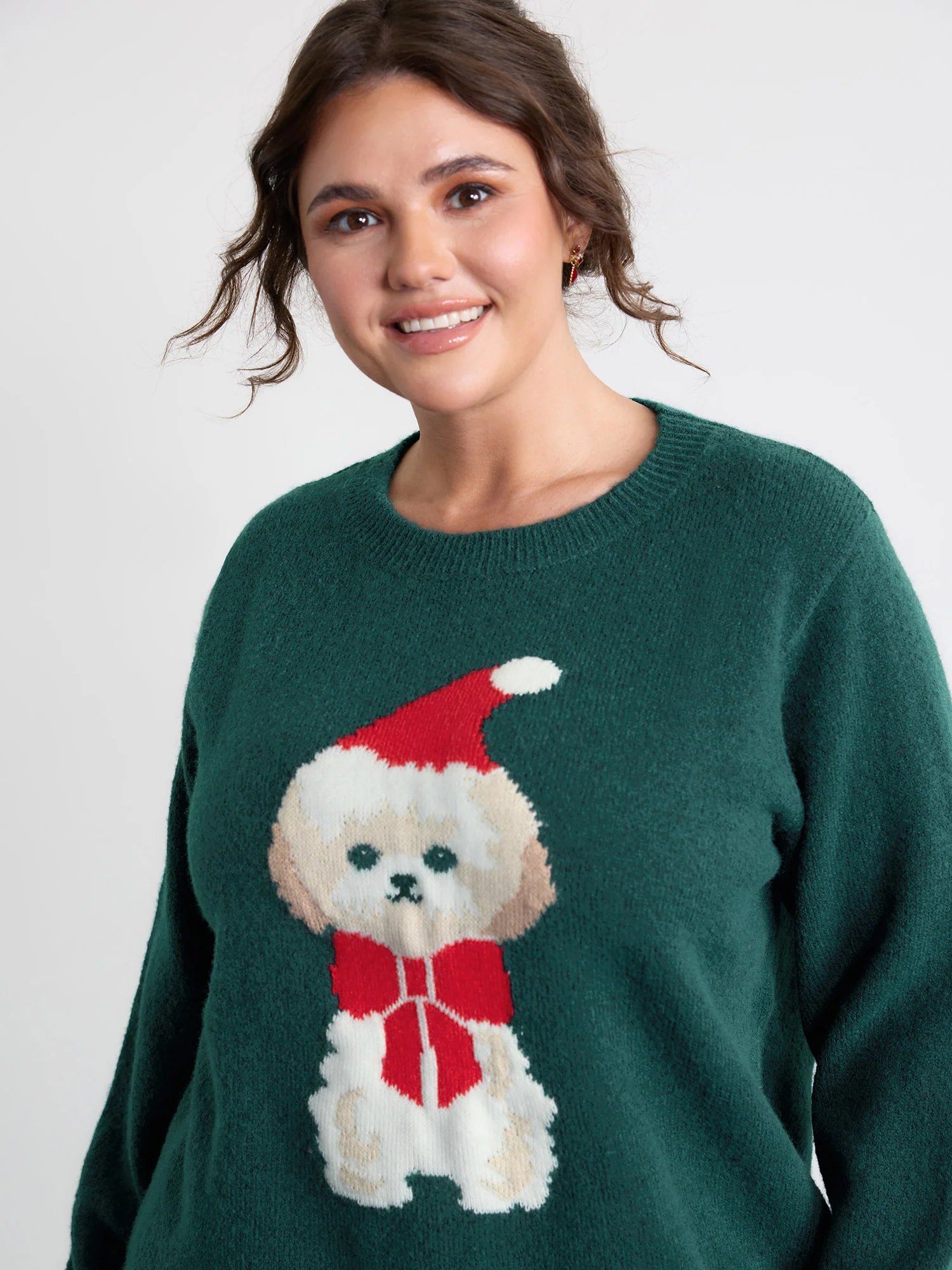 Festive Puppy Jacquard Pattern Pullover - Image 2