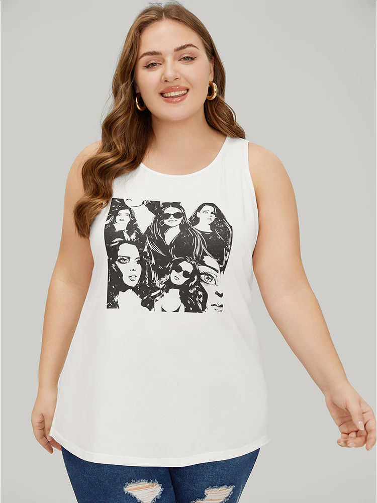 Figure Print Sleeveless Tank Top - Image 2