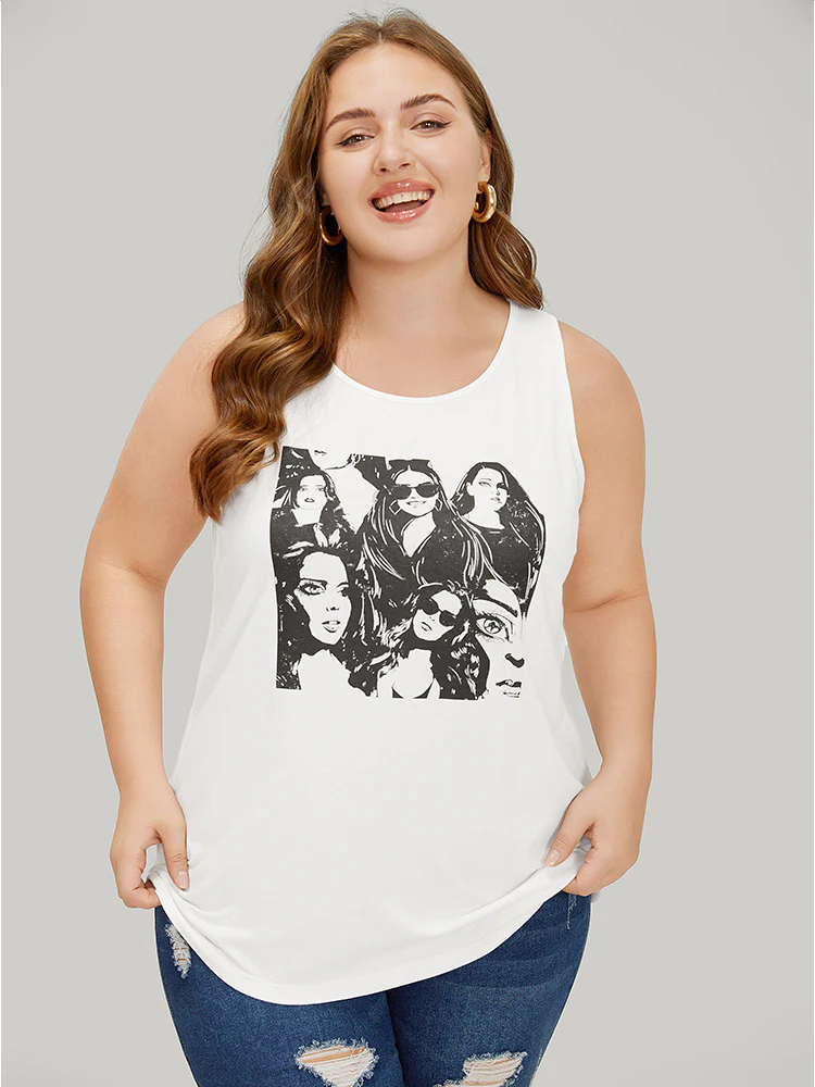 Figure Print Sleeveless Tank Top - Image 3