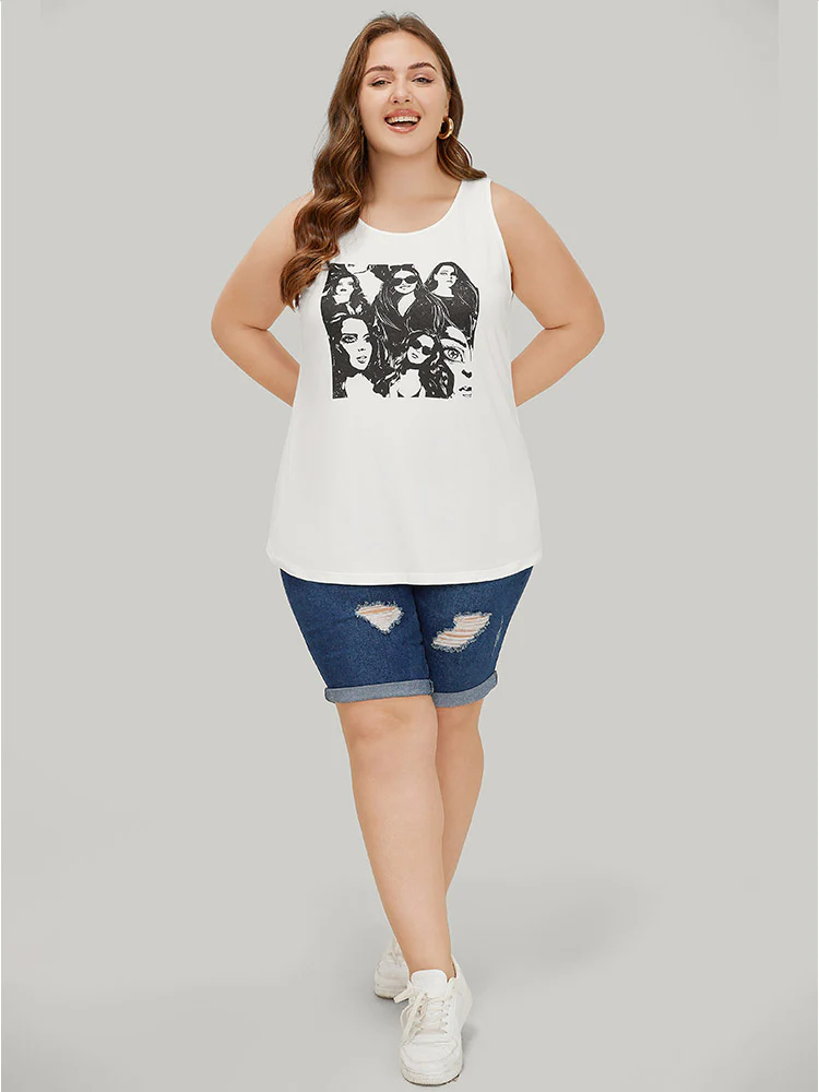 Figure Print Sleeveless Tank Top - Image 6