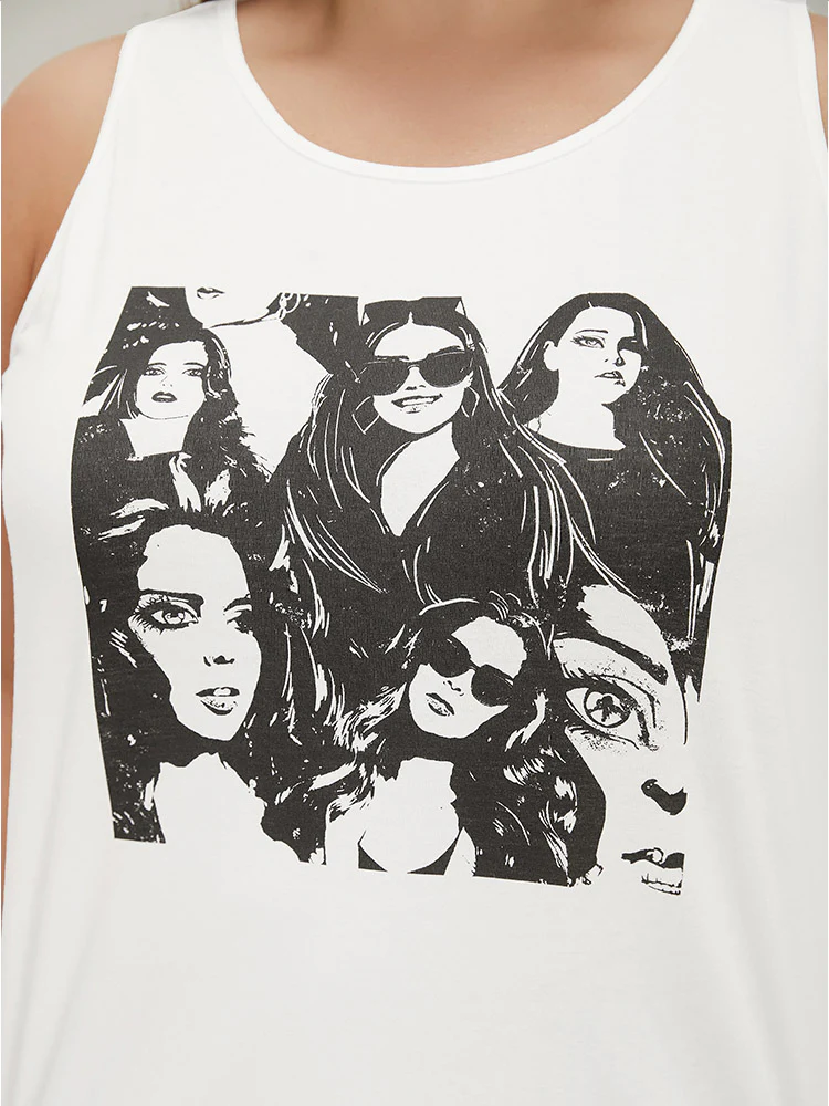 Figure Print Sleeveless Tank Top - Image 7