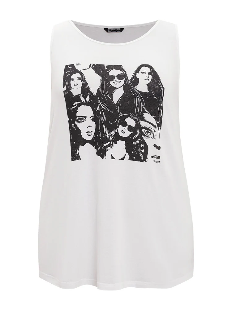Figure Print Sleeveless Tank Top - Image 8