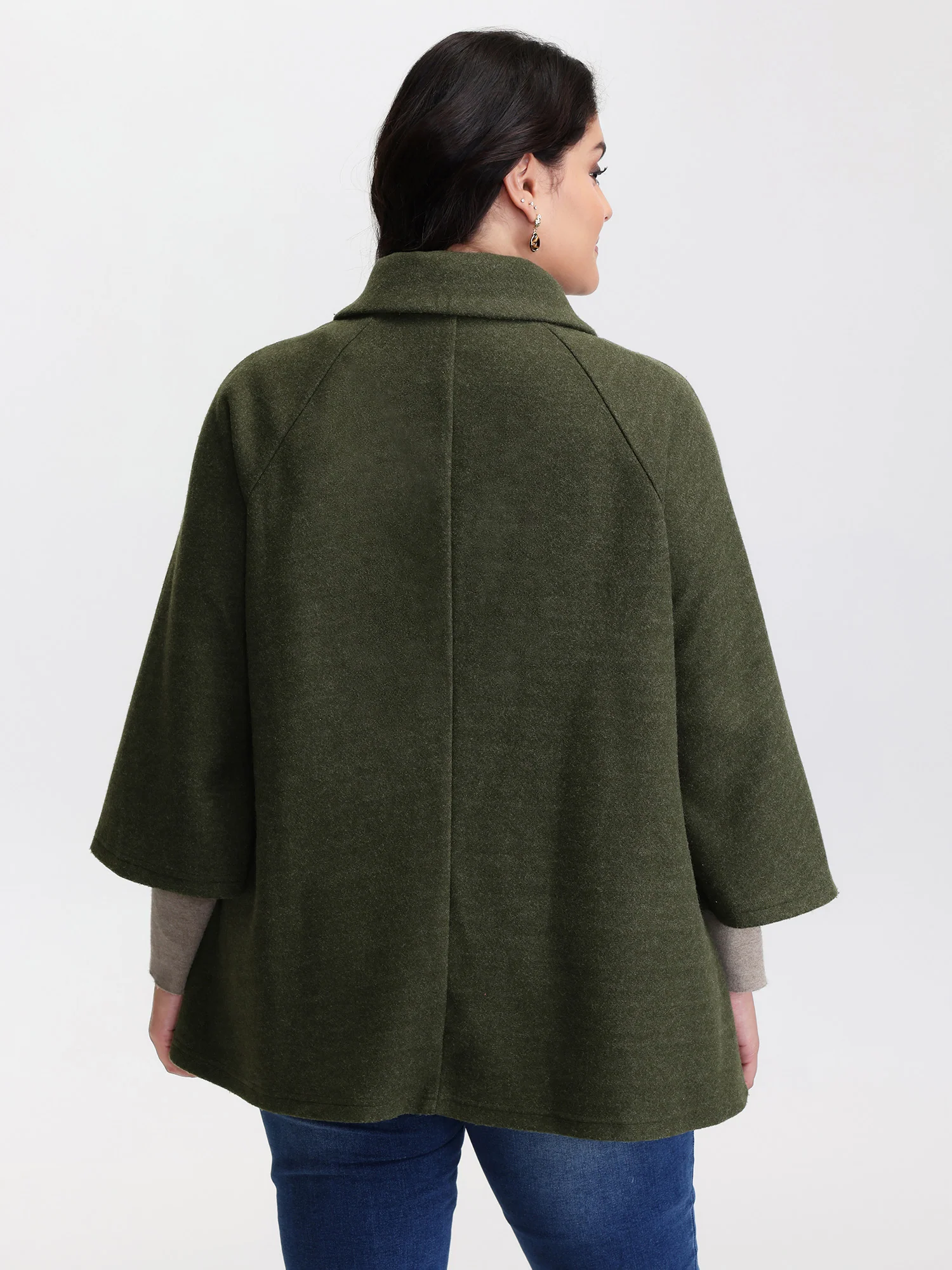 Flared Sleeve A-Line Button Jacket - Image 5