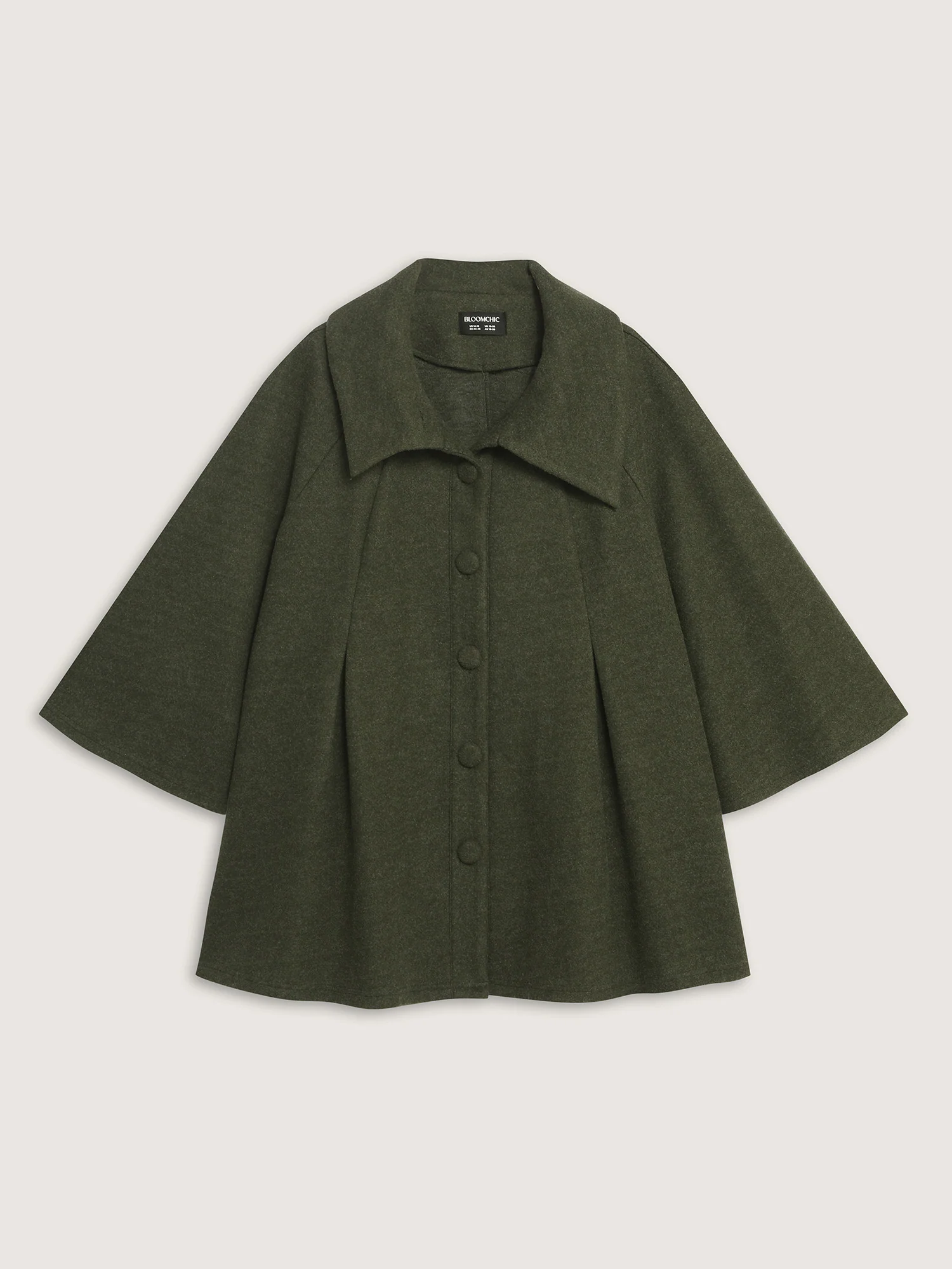Flared Sleeve A-Line Button Jacket - Image 9