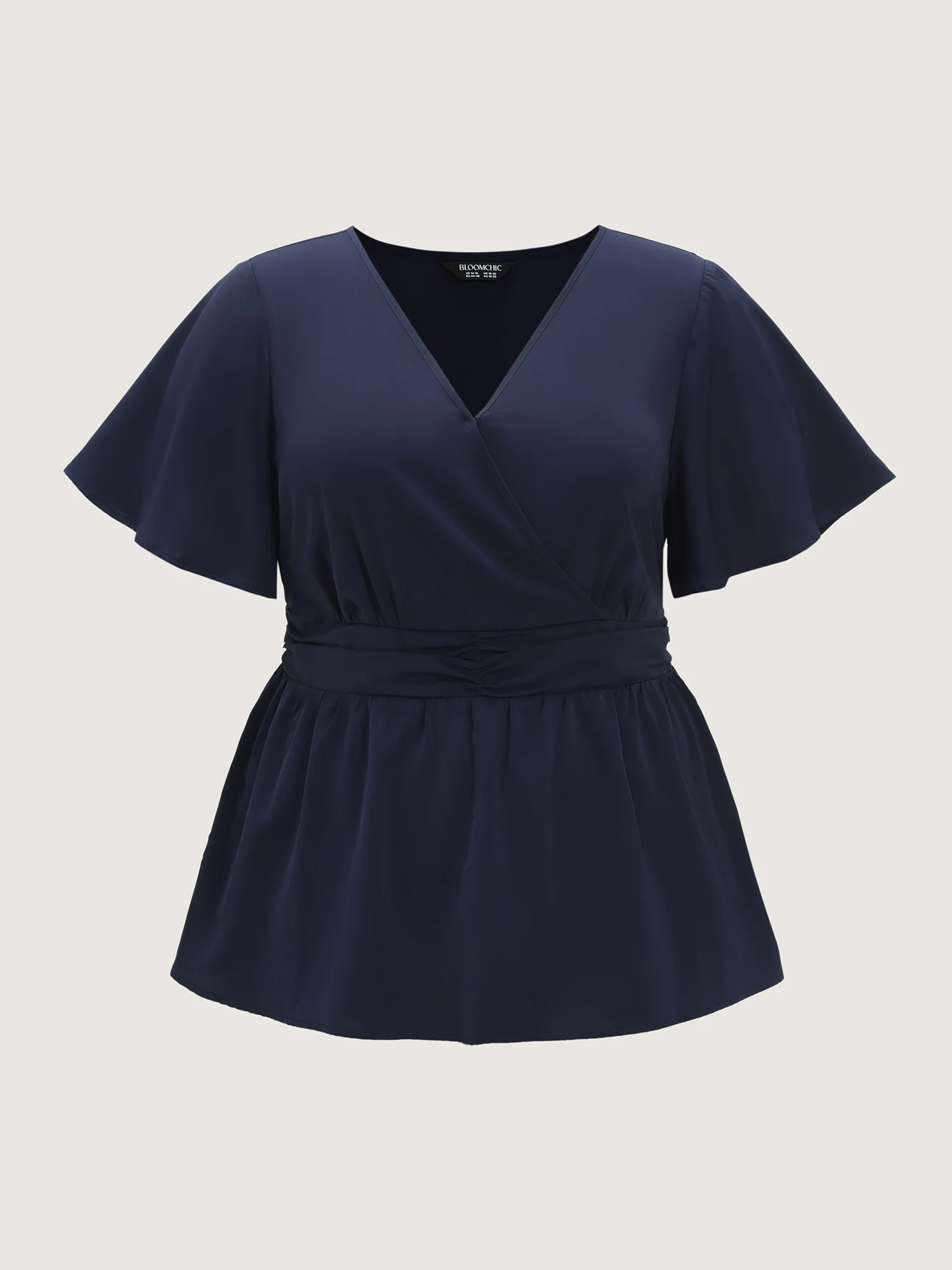 Flared Sleeve Pleated Waist Blouse - Image 7
