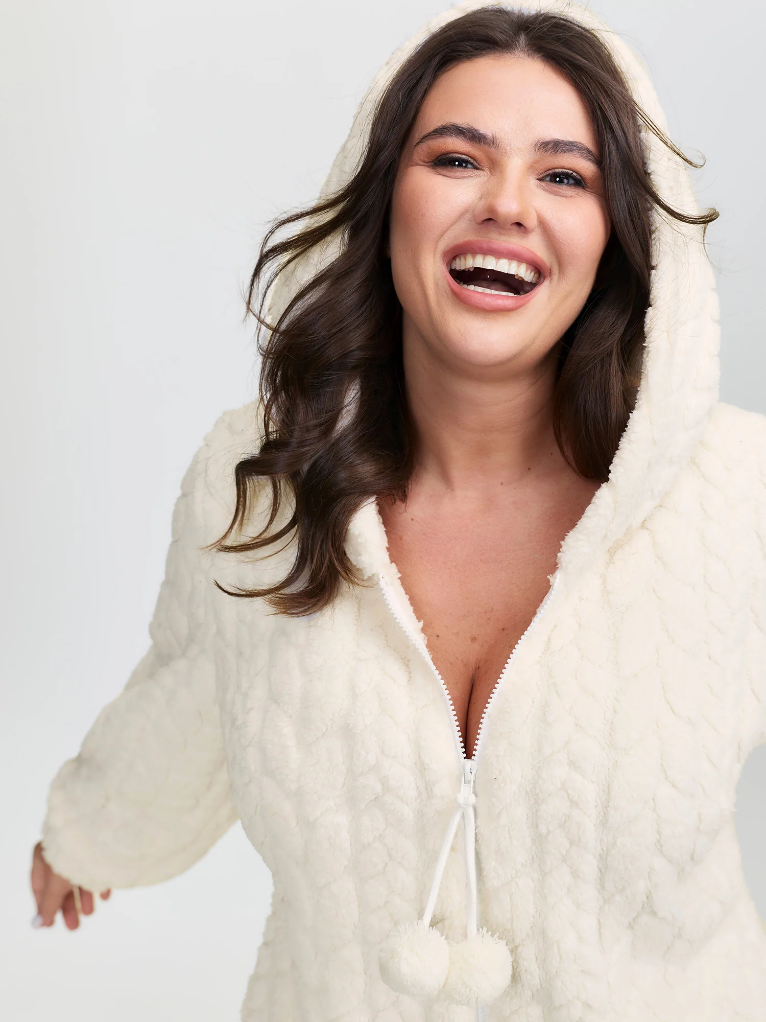 Cozy Fleece Half Zipper Lounge Jumpsuit - Image 12