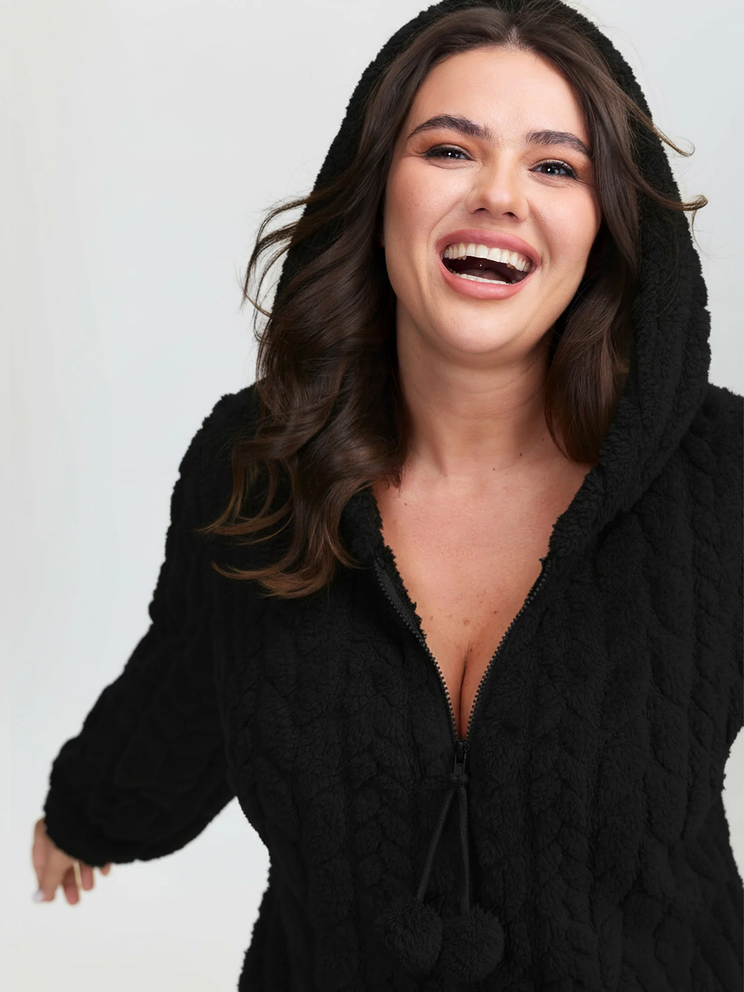 Cozy Fleece Half Zipper Lounge Jumpsuit - Image 20