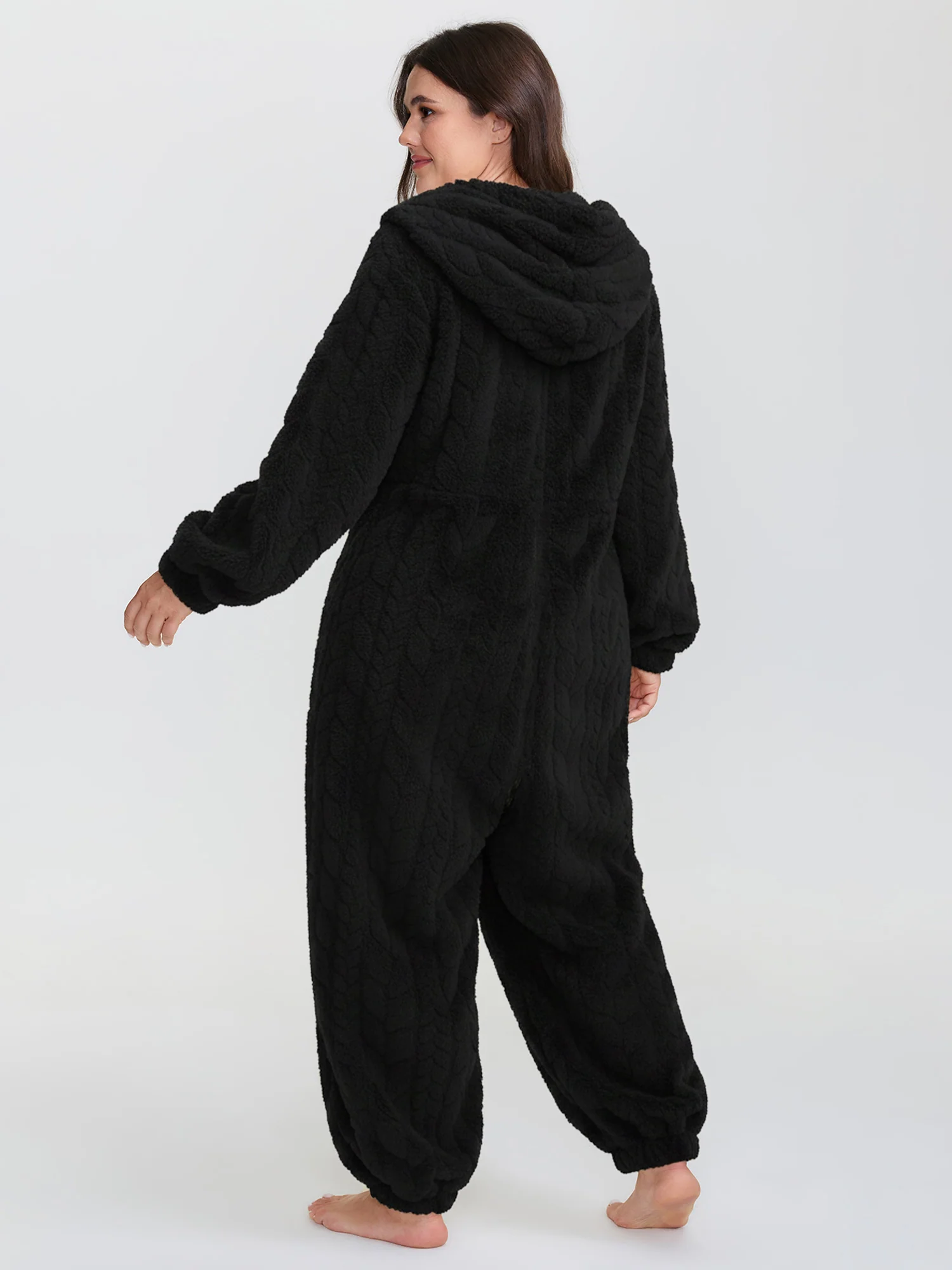 Cozy Fleece Half Zipper Lounge Jumpsuit - Image 23