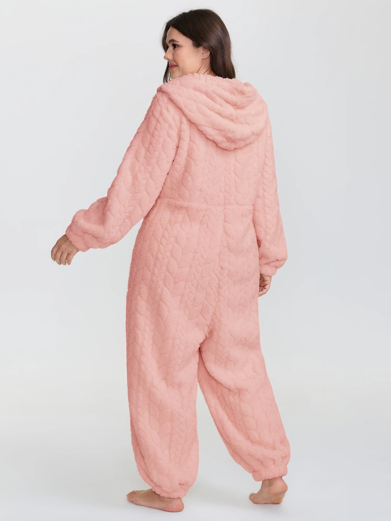Cozy Fleece Half Zipper Lounge Jumpsuit - Image 5