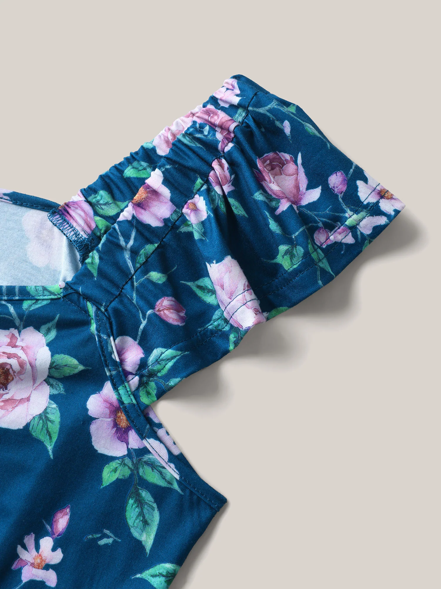 Flirty Floral Print Cinched-Waist Romper - Image 7