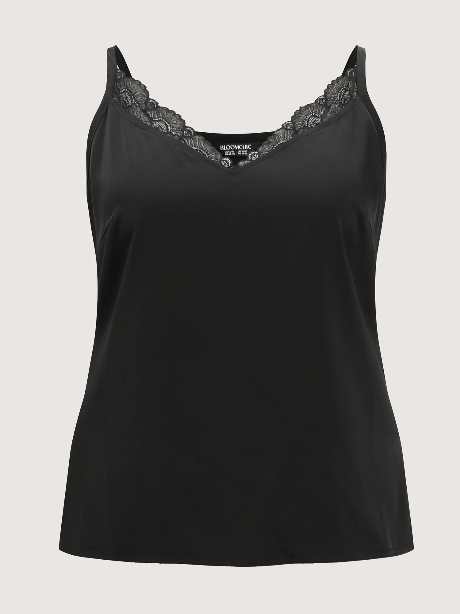 Flirty Lace Neckline Plain Tank Top - Image 7