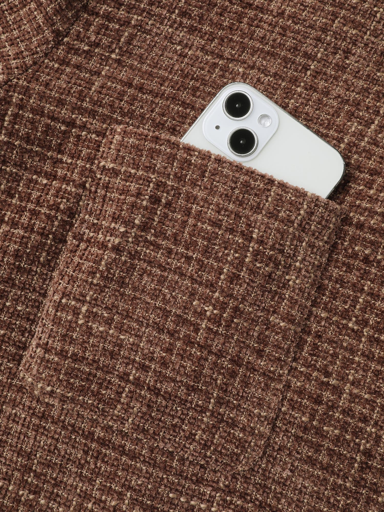 Flocked Textured Button Pockets Jacket - Image 6