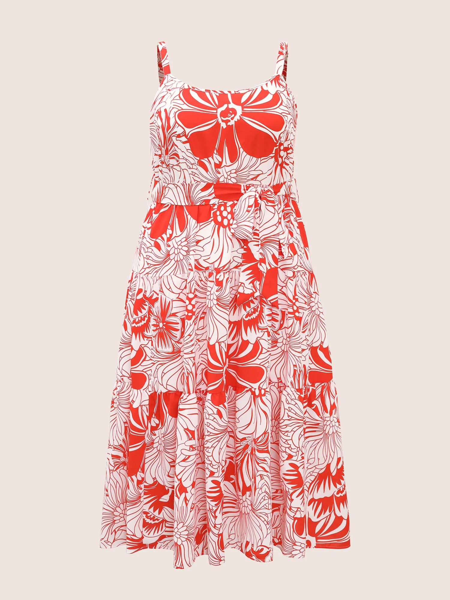 Flora Print Ruffle Layered Hem Cami Dress - Image 7