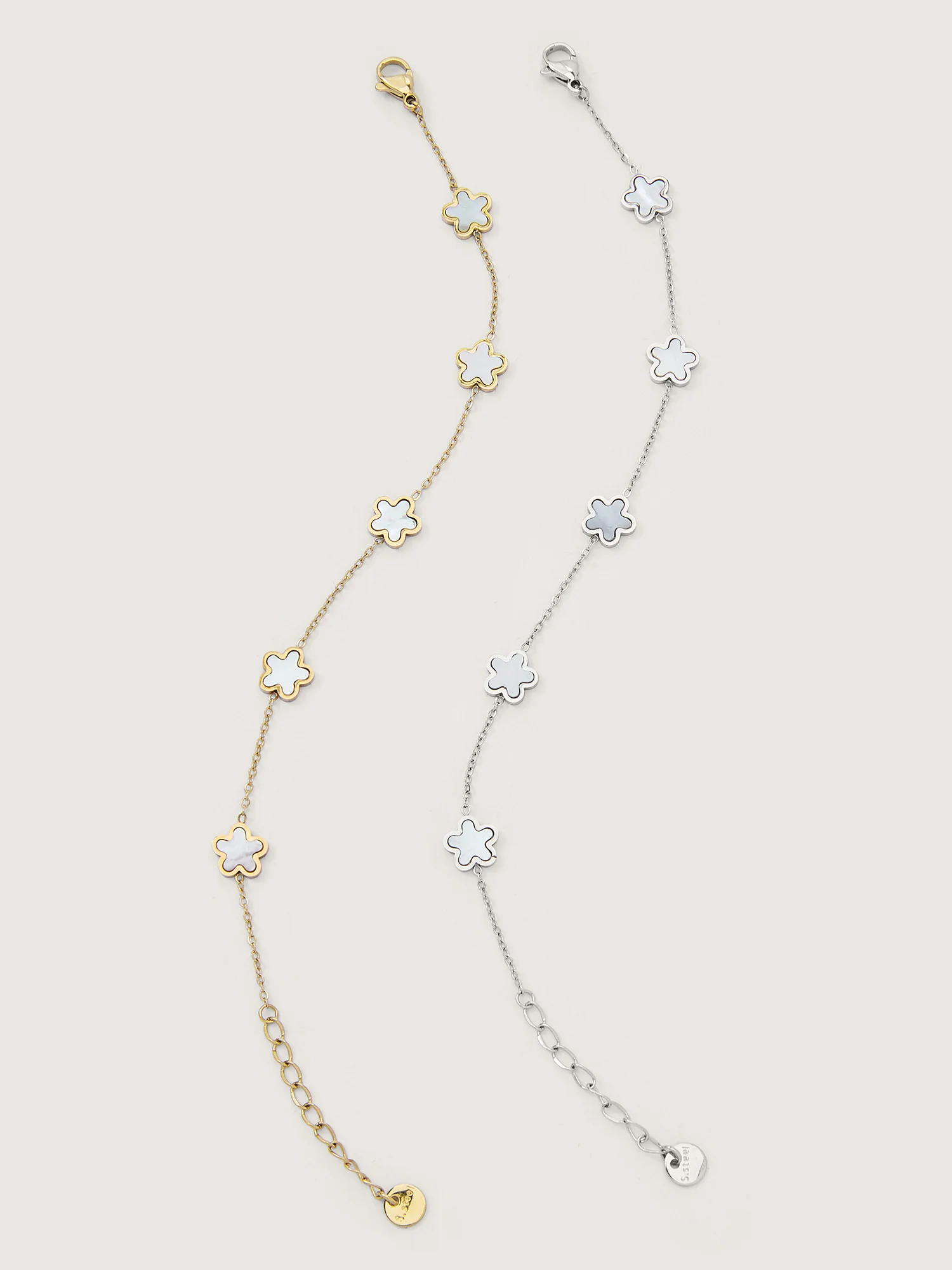 Floral 2 Piece 18K Gold Plated Bracelet - Image 2